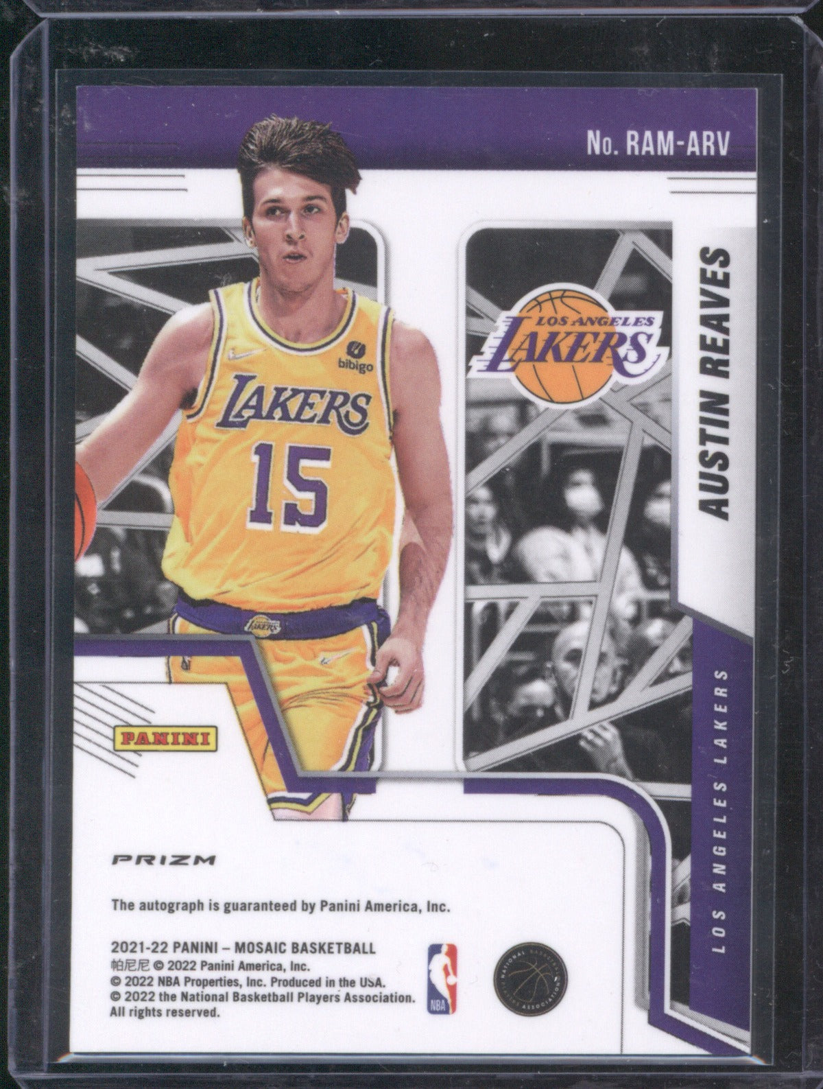 2021-22 Panini Mosaic RAM-ARV Austin Reaves Rookie Autographs RC