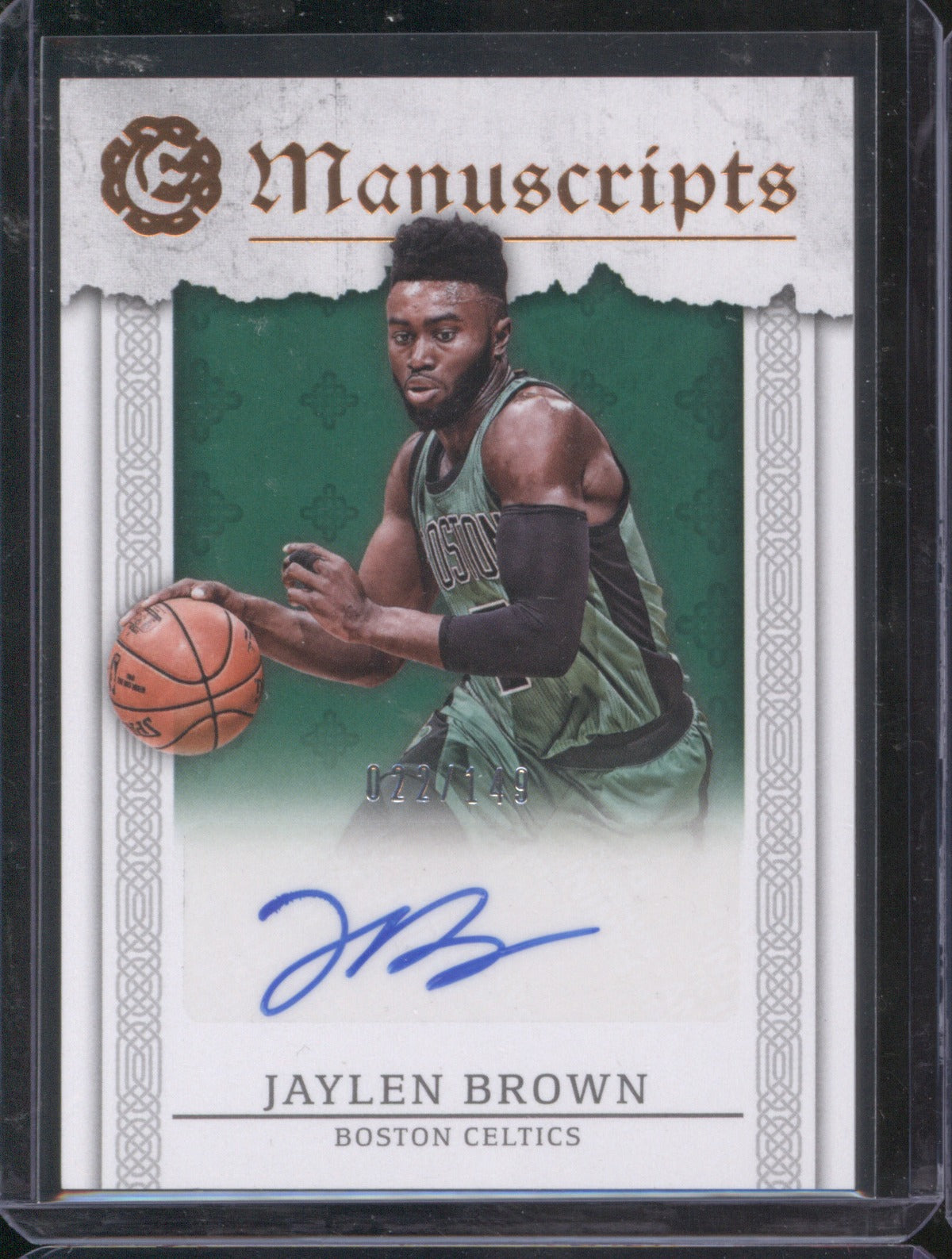 2016 Panini Excalibur Jaylen Brown Manuscripts Auto 022/149