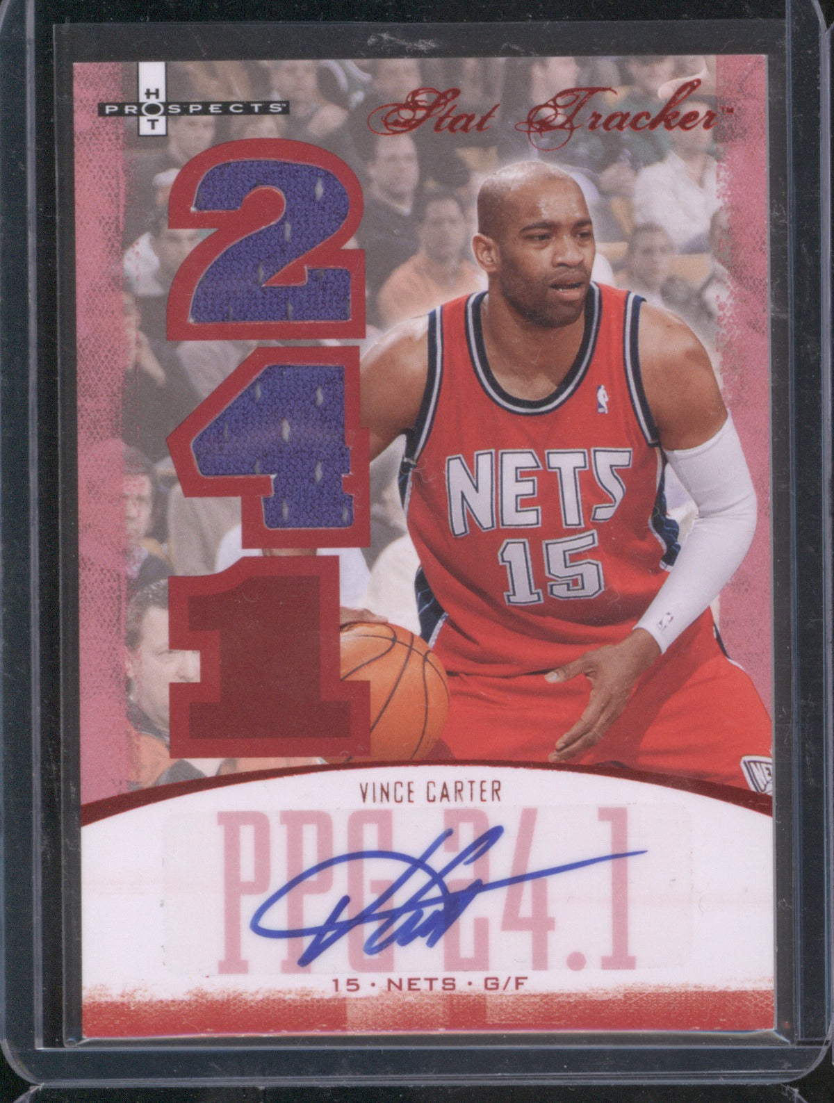 2007 Fleer Hot Prospects Vince Carter Stat Tracker Auto 10/25
