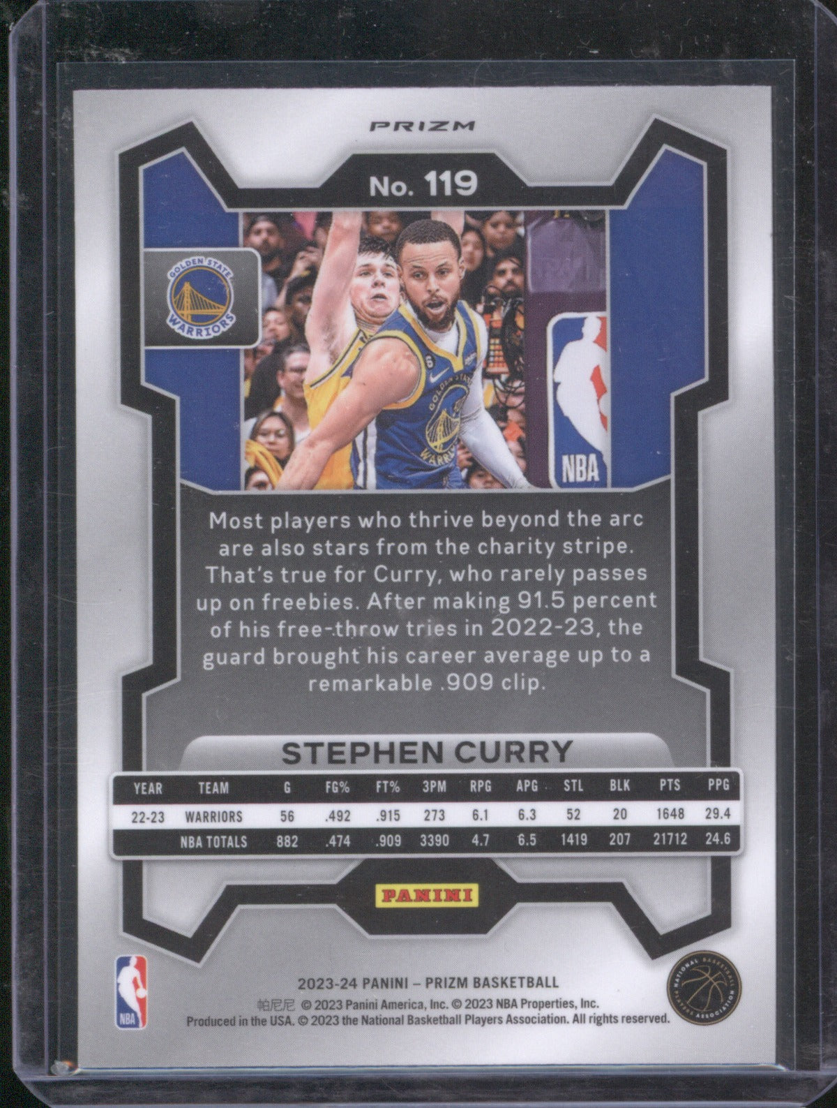 Stephen Curry 2023 Panini Prizm 119 Red White & Blue Prizm