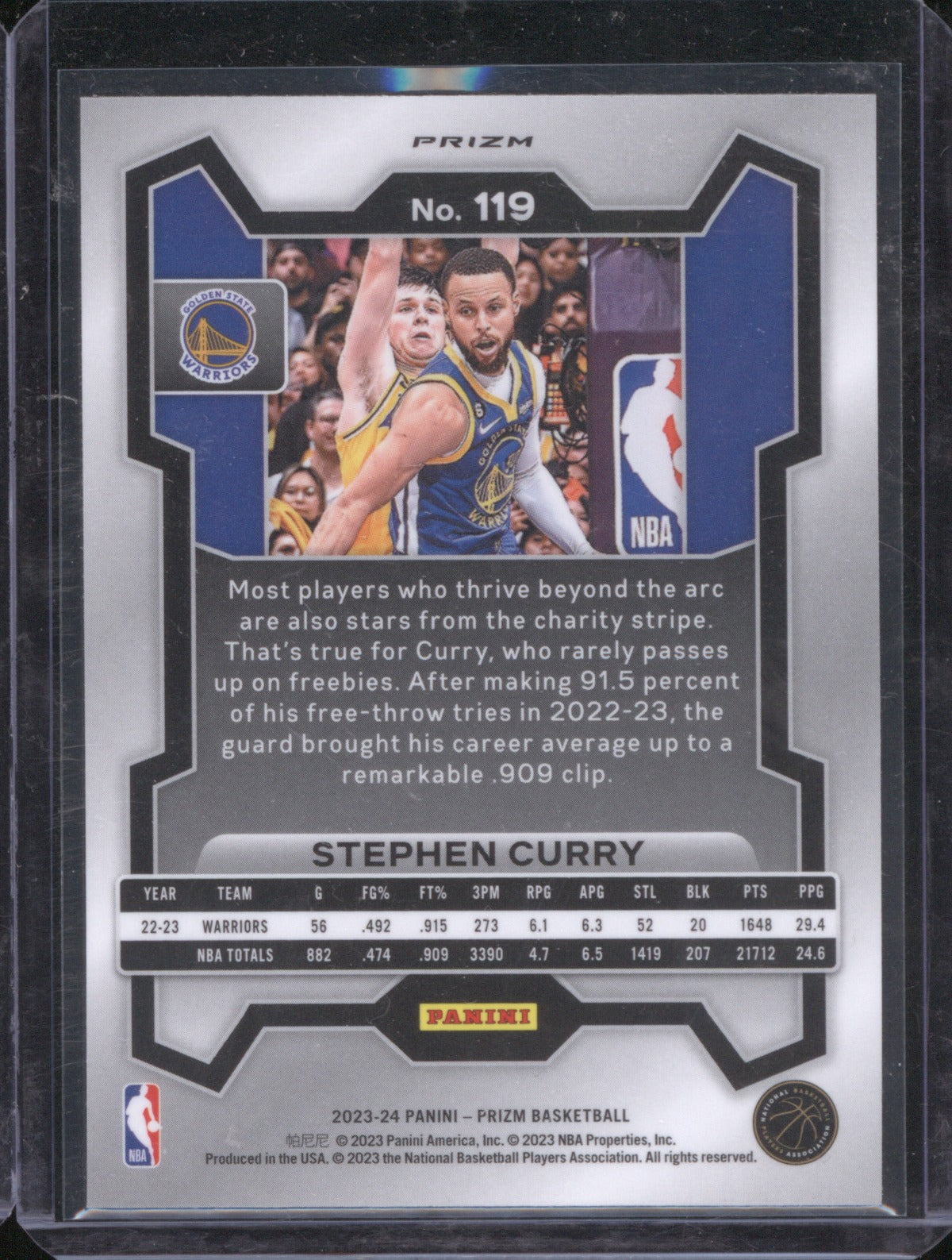 2023 Panini Prizm 2023-24 Stephen Curry 119 Pink Cracked Ice Prizm