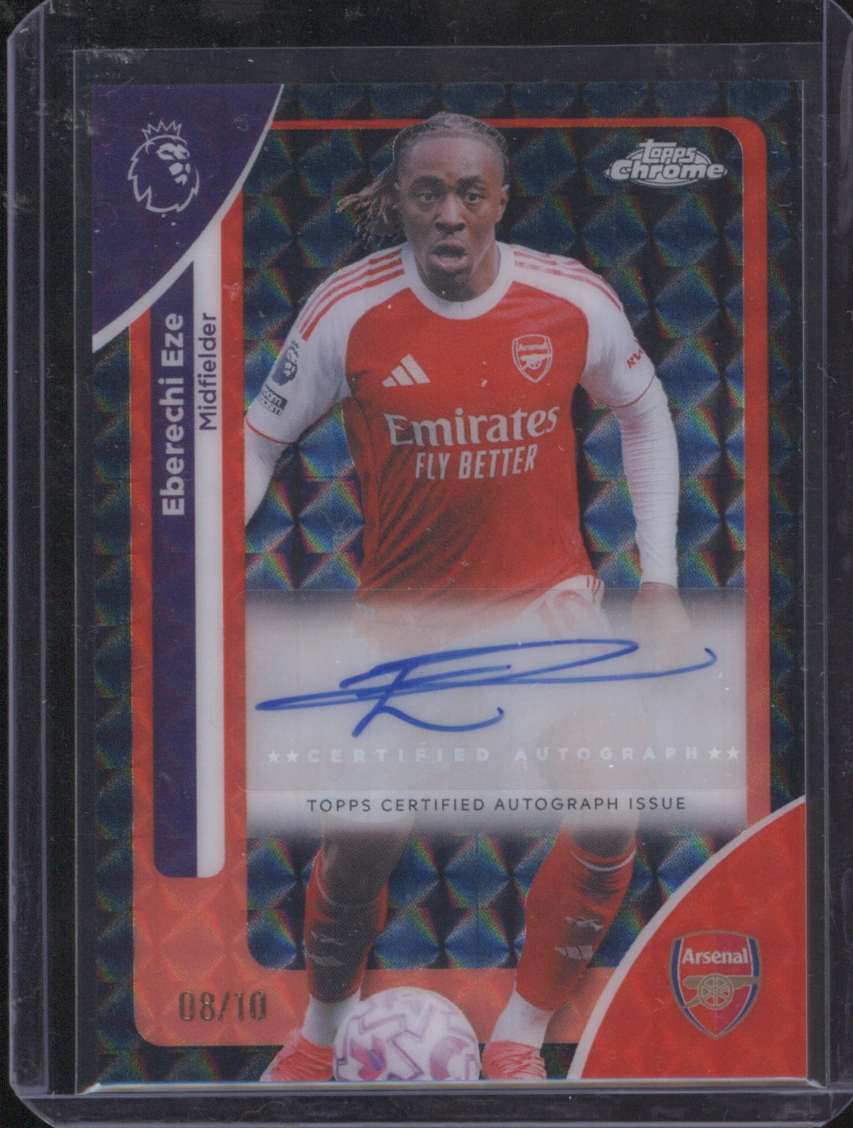 2025-26 Topps Chrome Premier League Eberechi Eze CA-EZE Black Geometric Auto /10