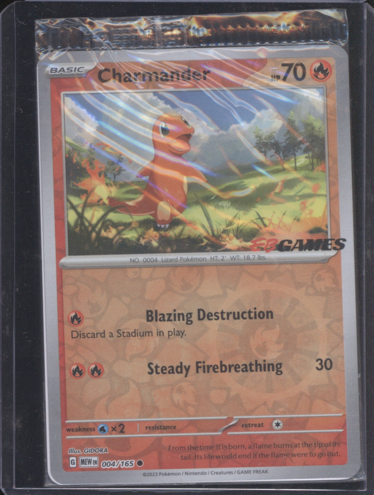 Charmander 004/165 2023 Pokemon 151 EB Games Sealed Promo