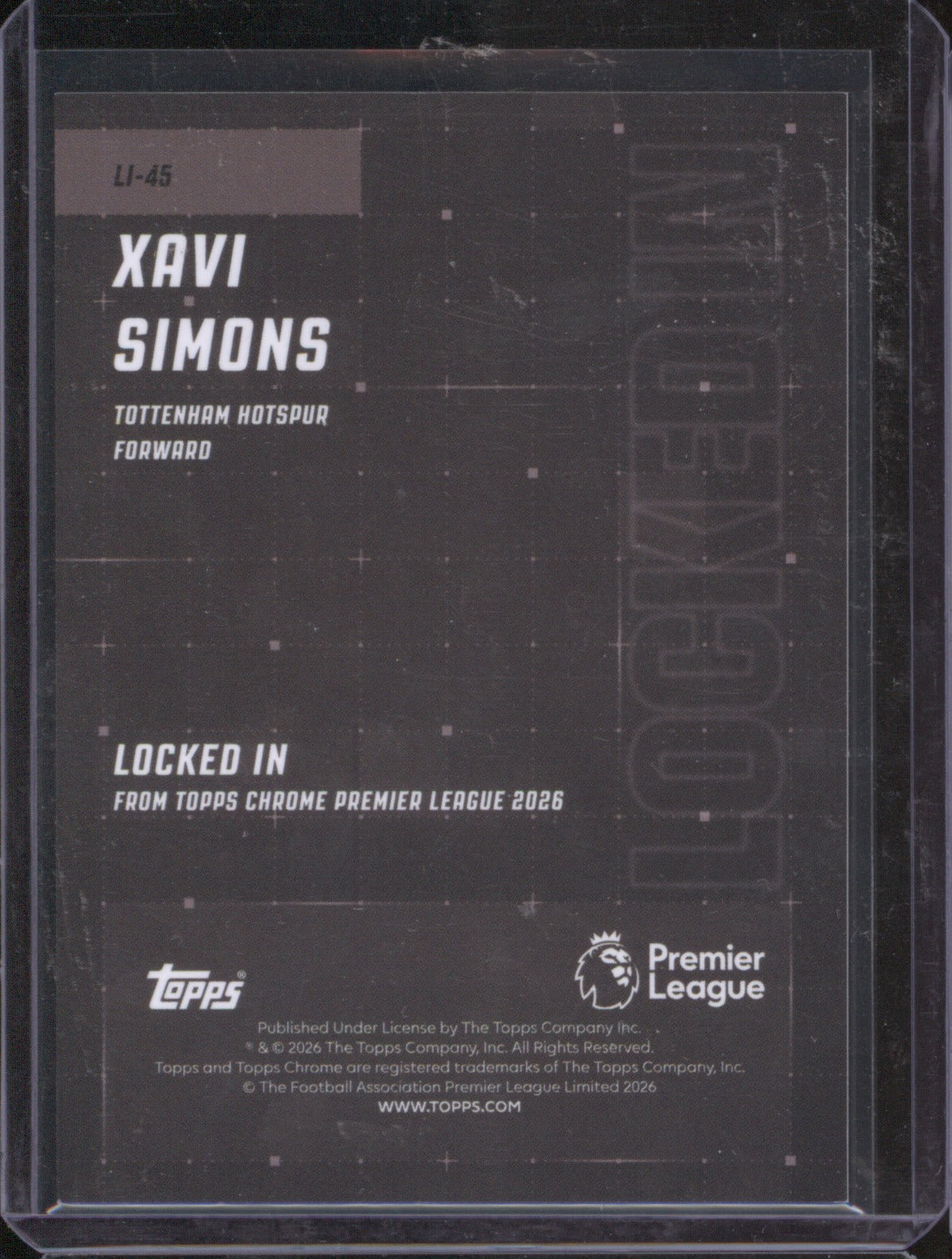 2025-26 Topps Chrome Premier League Xavi Simons LI-45 Locked In Case Hit
