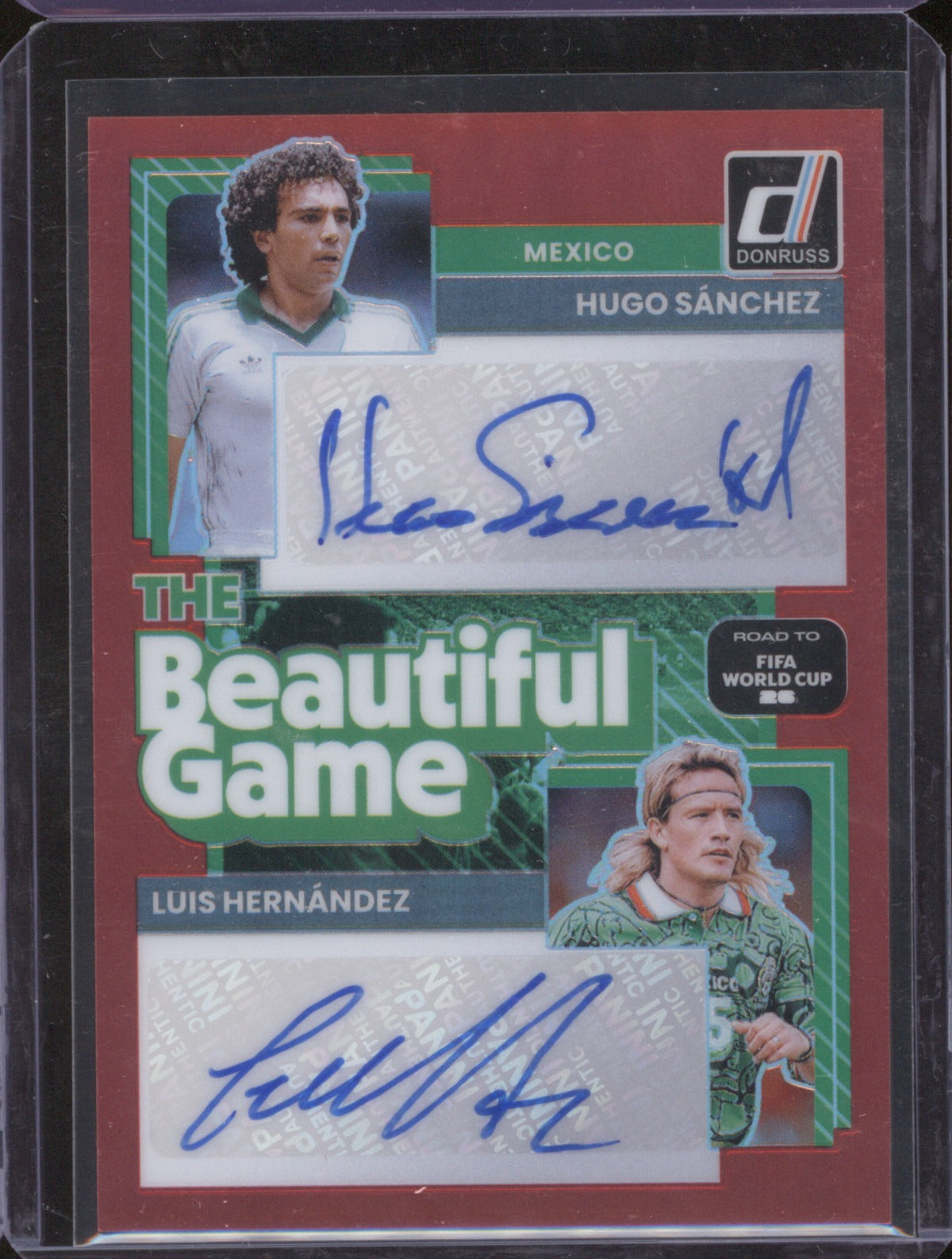 2026 Donruss WC Hugo Sánchez Luis Hernández BD-HL Beautiful Game Dual Auto /25