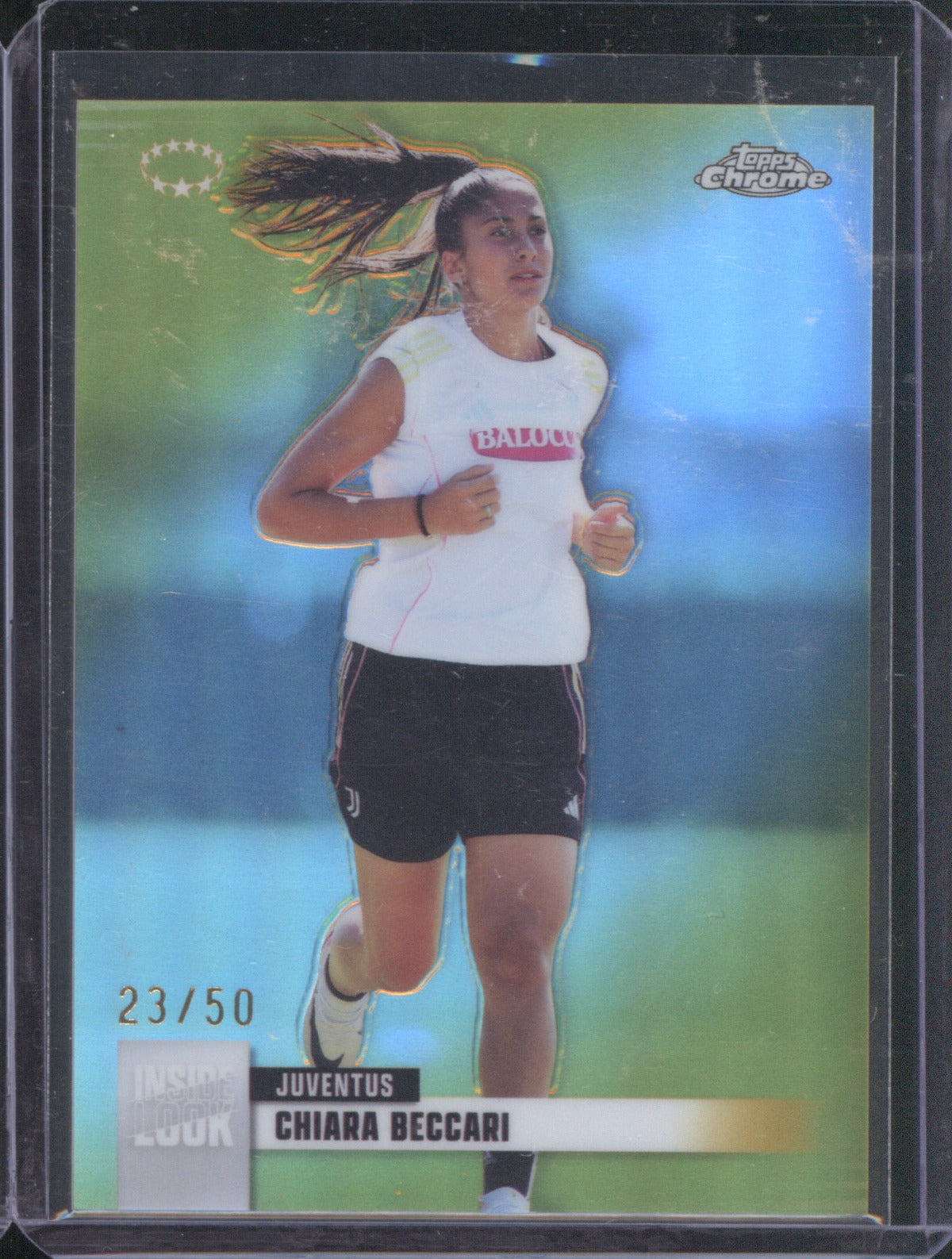 Chiara Beccari 2025 Topps Chrome UEFA Women’s CL Inside Look Gold 23/50
