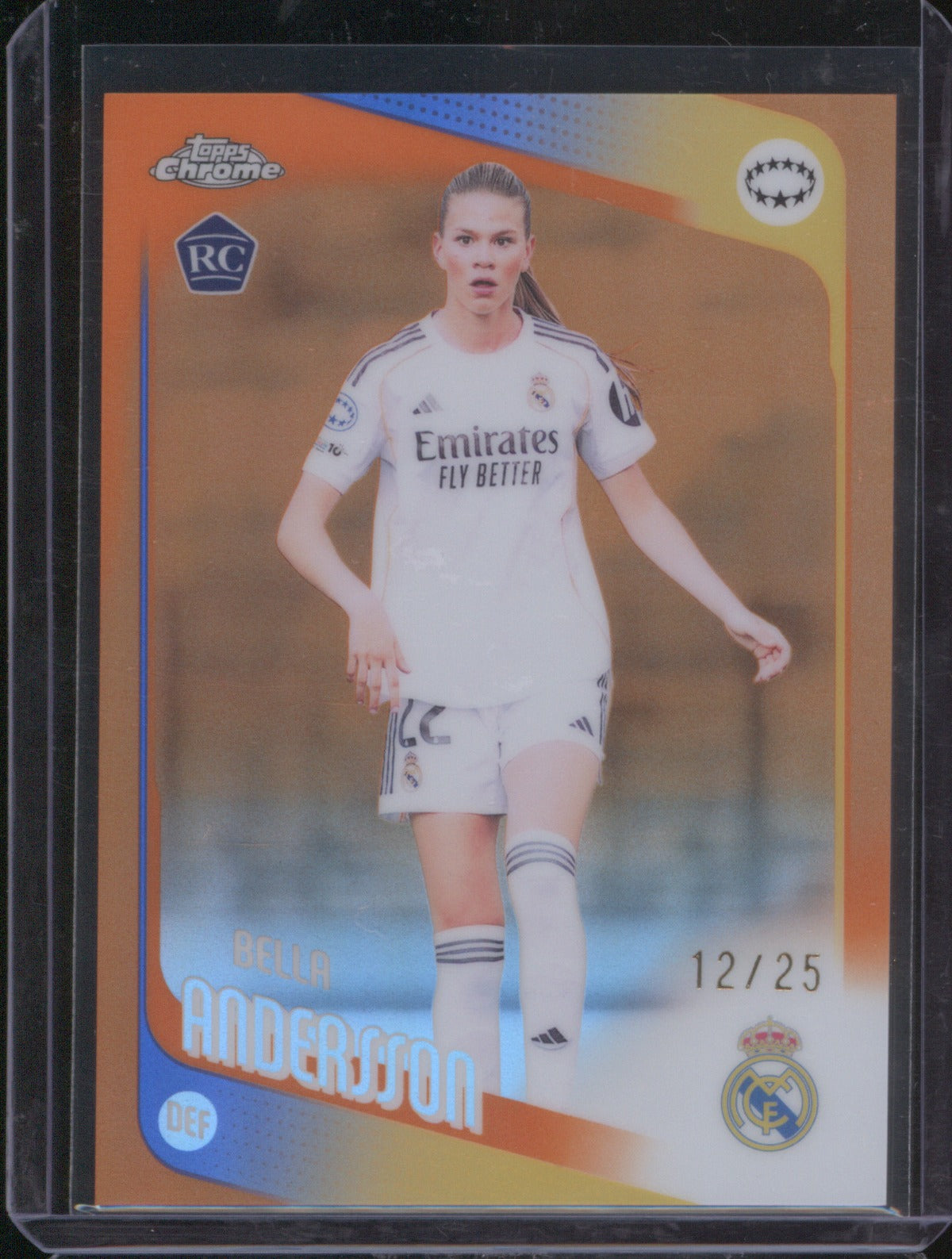 Bella Andersson 2025 Topps Chrome UEFA Women’s CL Orange RC 12/25