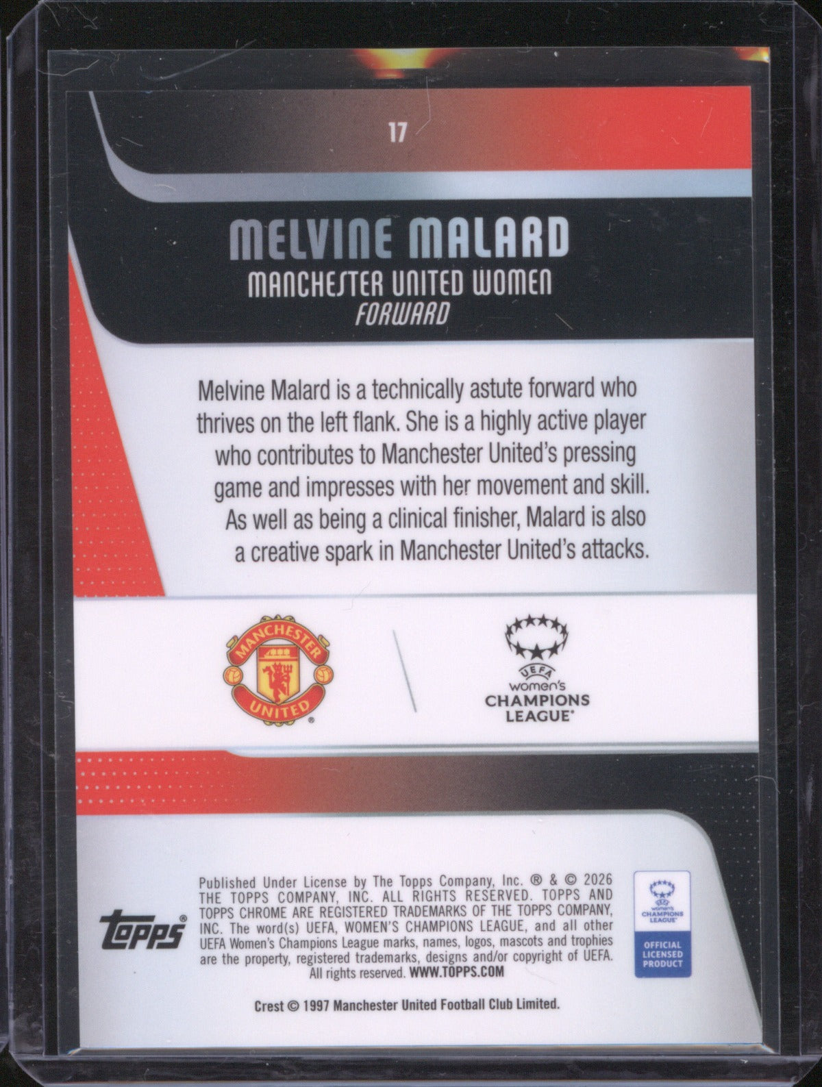 Melvine Malard 2025 Topps Chrome UEFA Women’s CL Green Wave 23/99