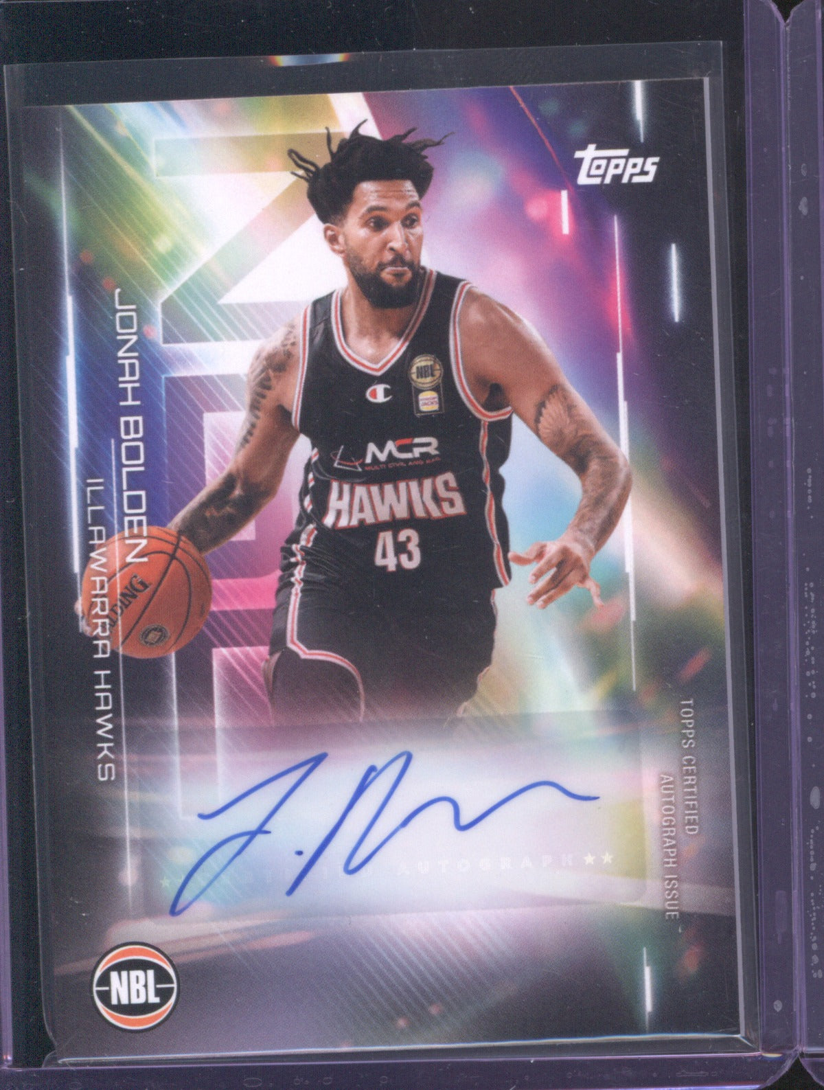 Jonah Bolden 2025-26 Topps NBL Basketball Auto NA-JB Illawarra Hawks