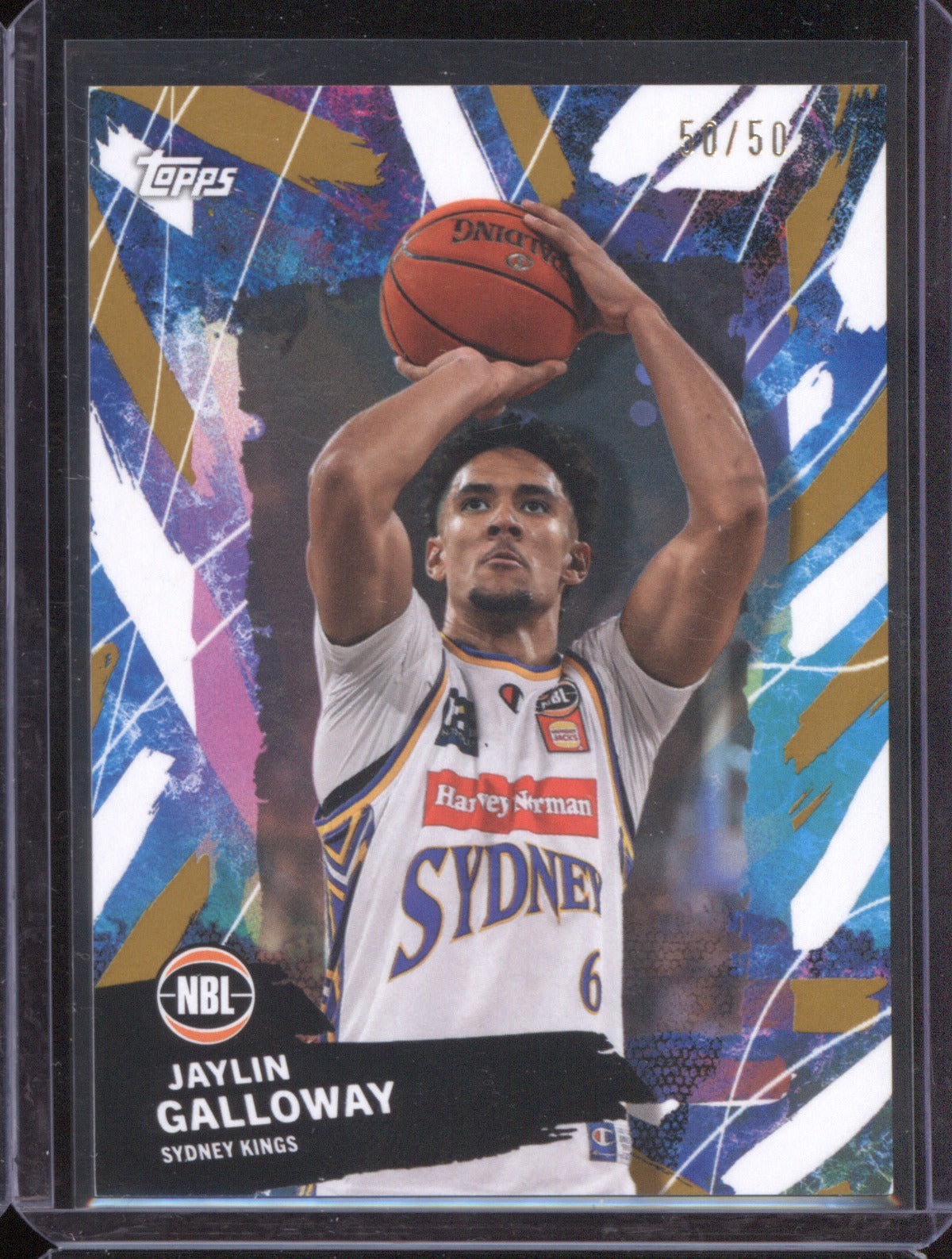 Jaylin Galloway 2025-26 Topps Basketball Base Gold 85 Sydney Kings /50