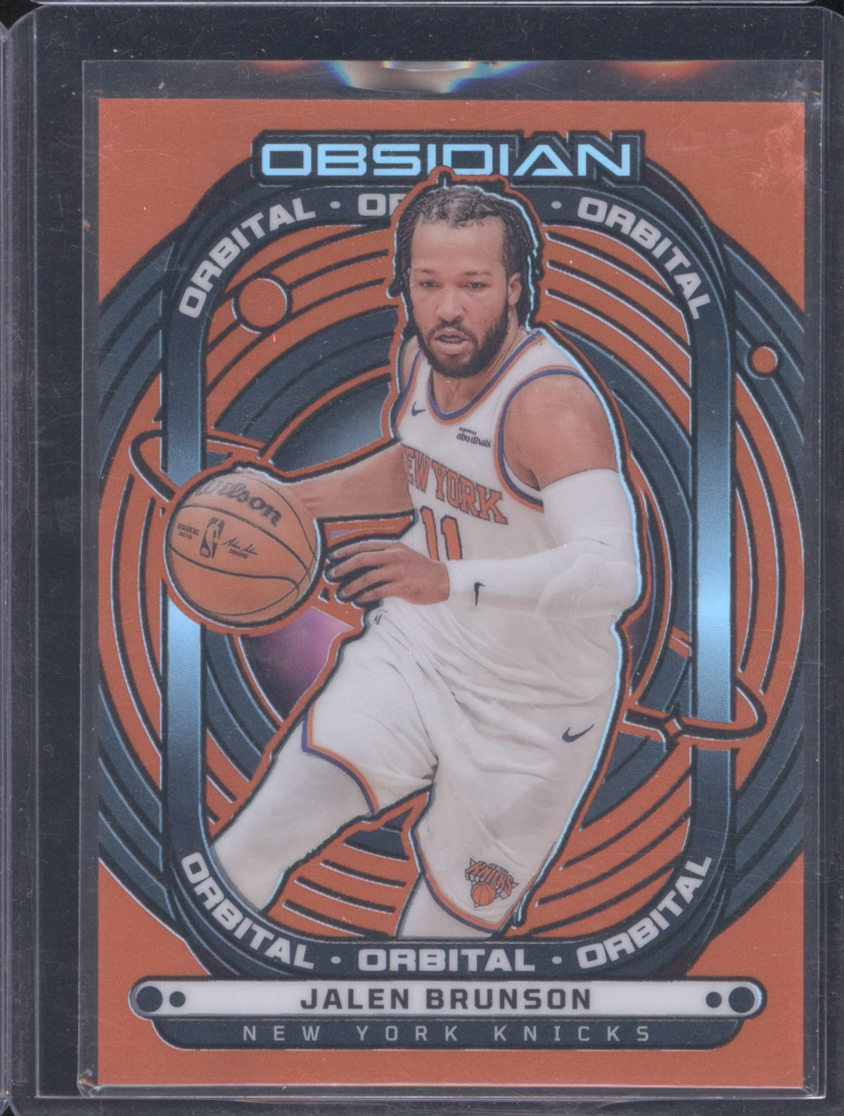 2024-25 Panini Obsidian Jalen Brunson 4 Orbital Electric Etch Orange /99