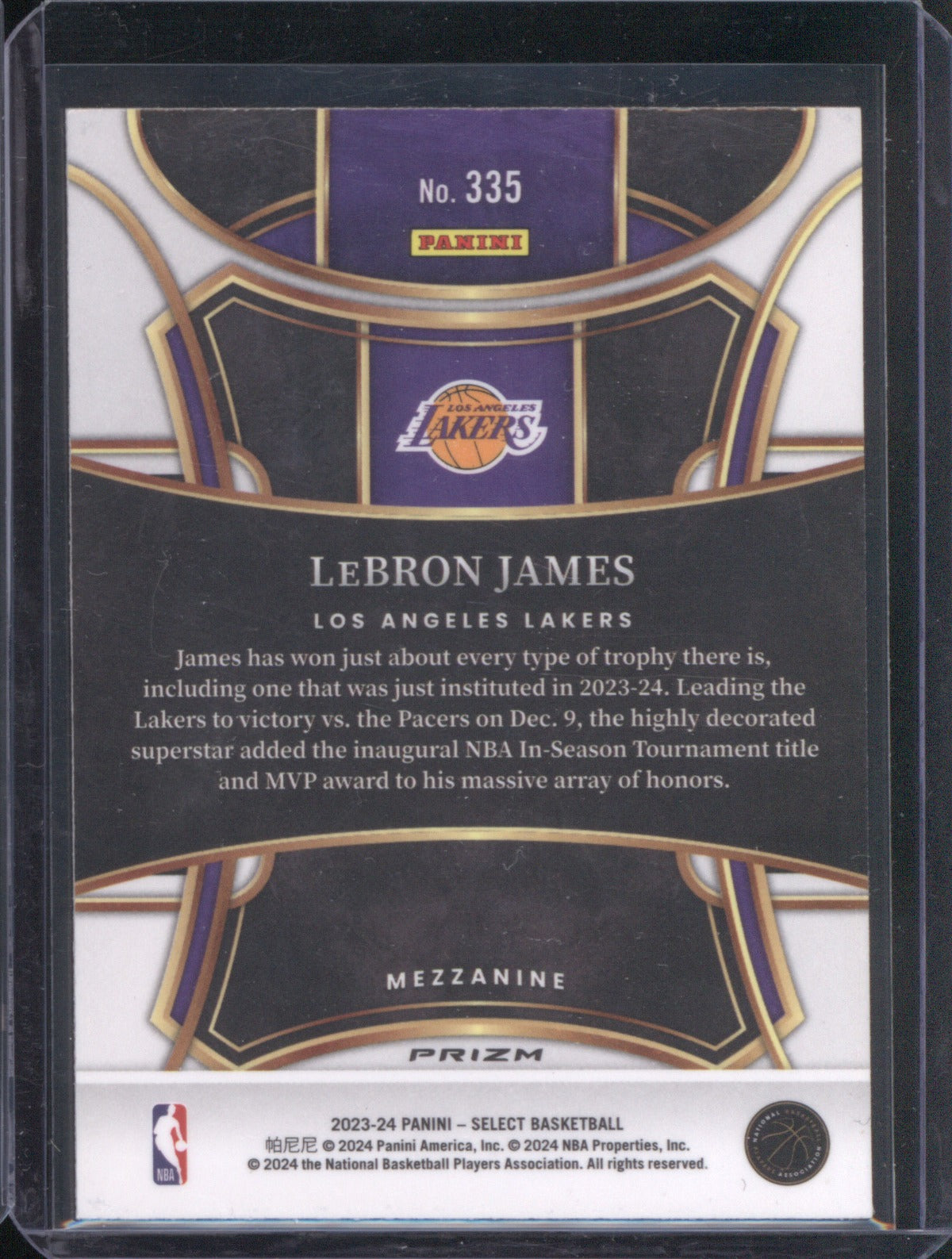 2023 Panini Select LeBron James 335 Tiger
