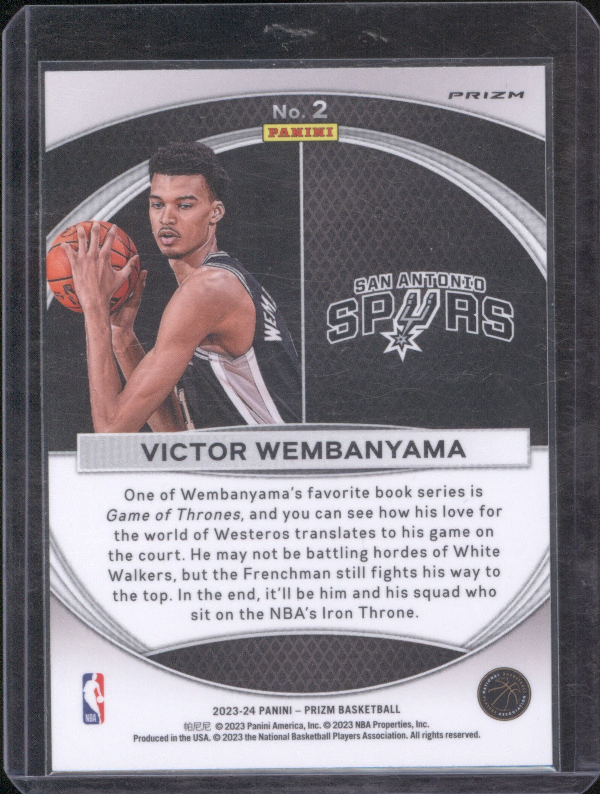 Victor Wembanyama 2023 Panini Prizm #2 Global Reach Silver Prizm RC