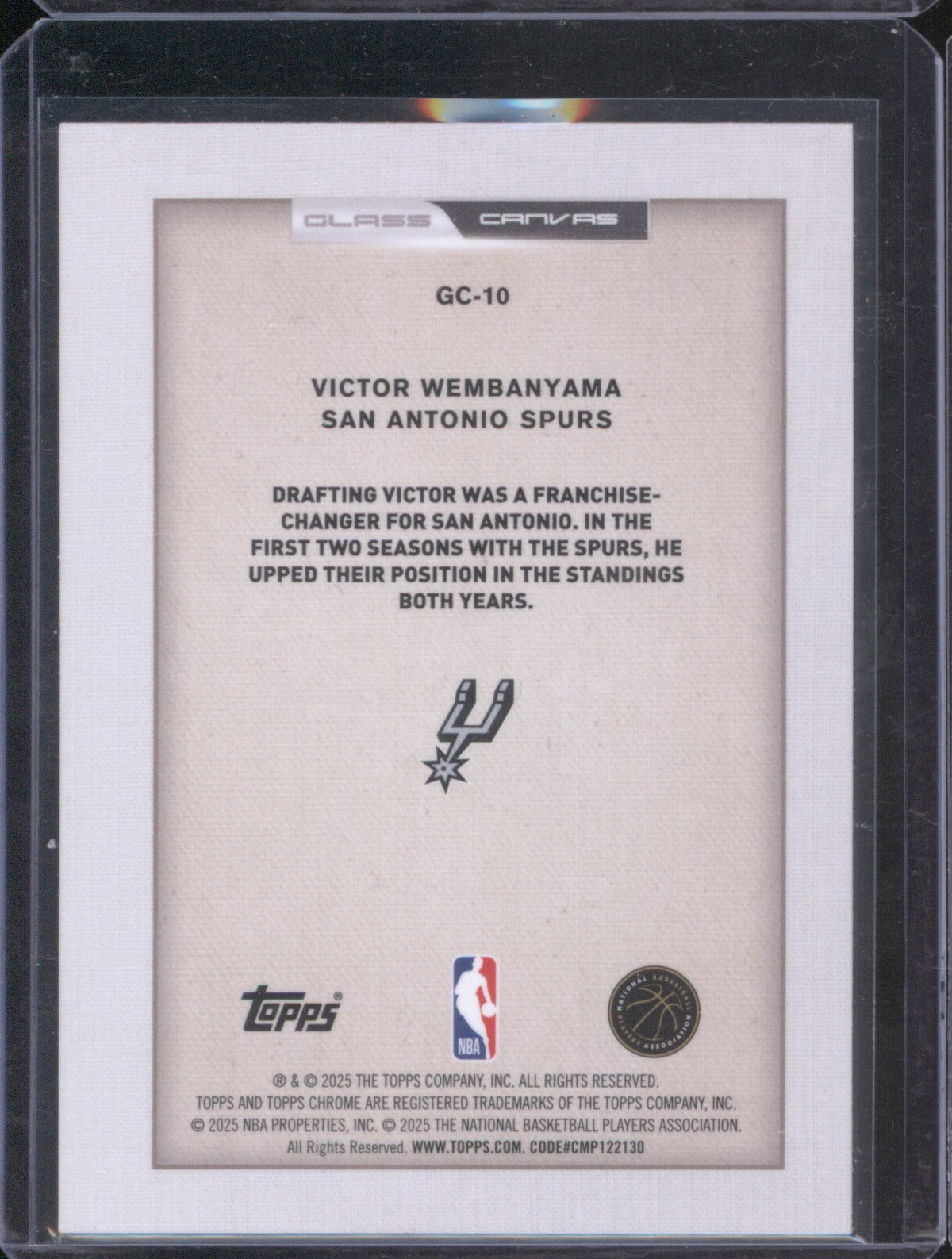 2025 Topps Chrome Victor Wembanyama Glass Canvas