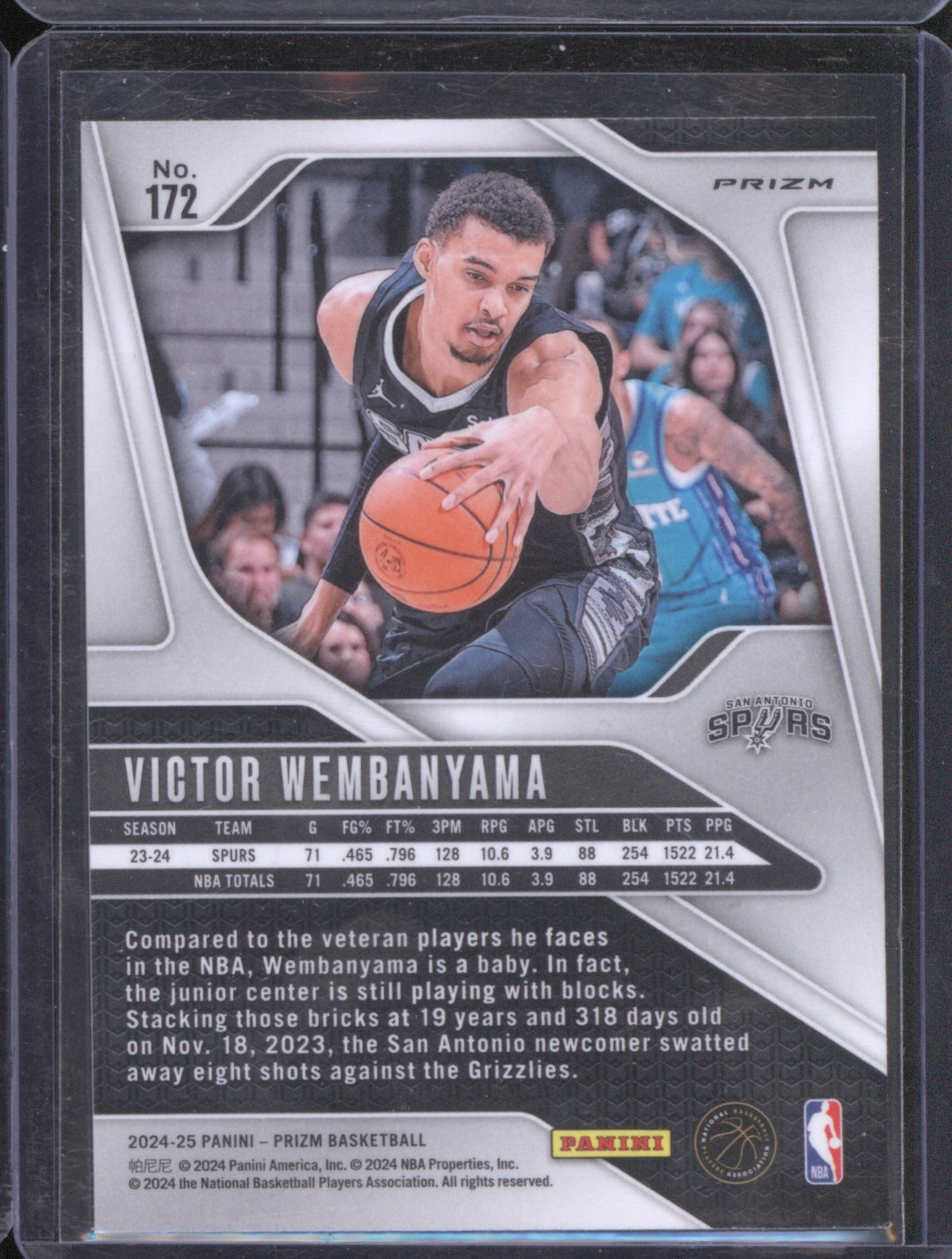 Victor Wembanyama 2024 Panini Prizm 172 Silver
