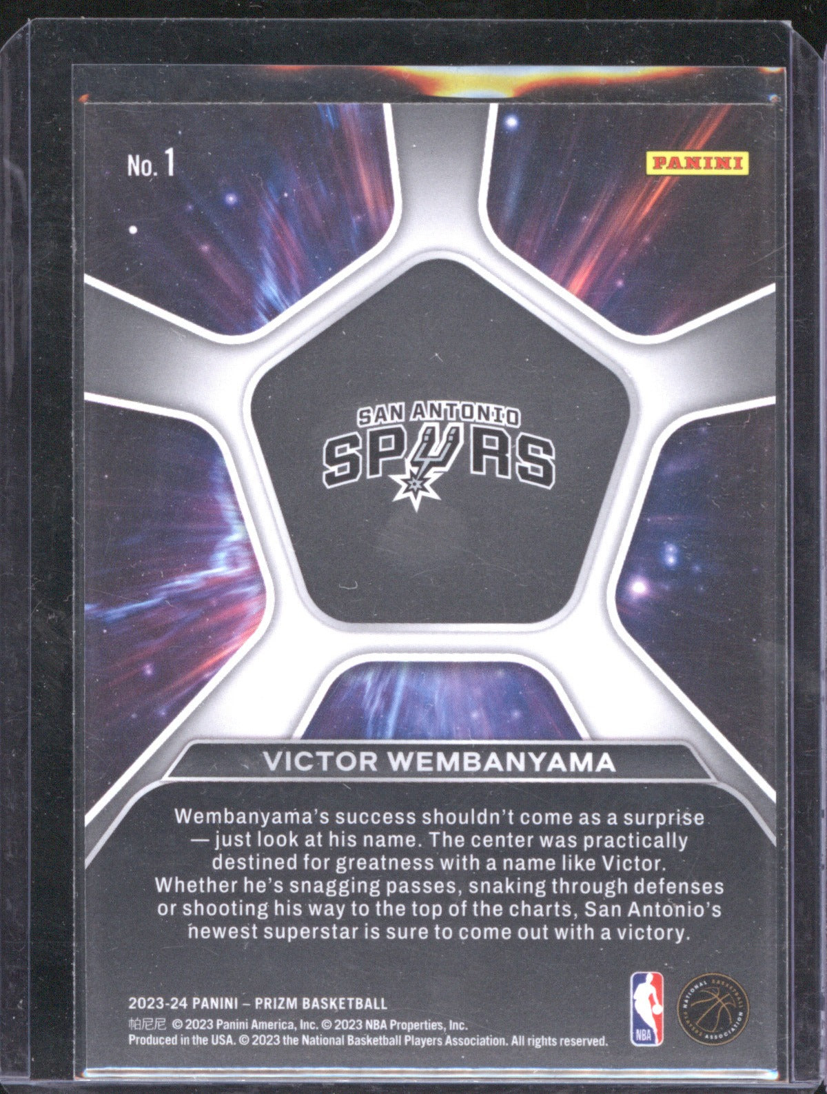 Victor Wembanyama 2023 Panini Prizm #1 Deep Space RC