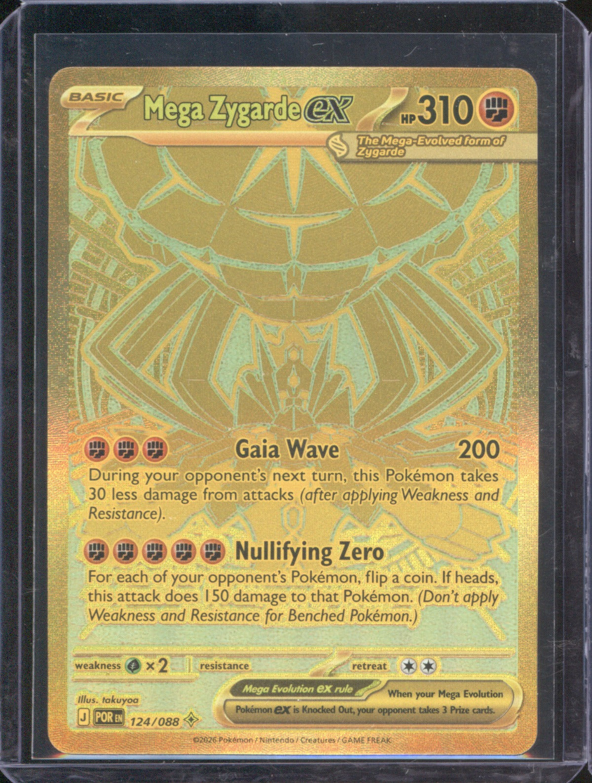 2026 Pokémon Perfect Order Mega Zygarde ex 124/088 Hyper Rare Gold