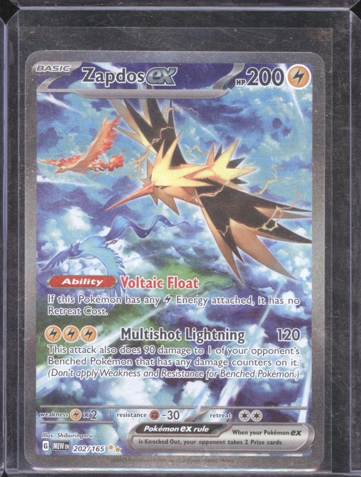 2023 Pokémon Scarlet & Violet MEW EN151 Zapdos ex 202/165 SIR