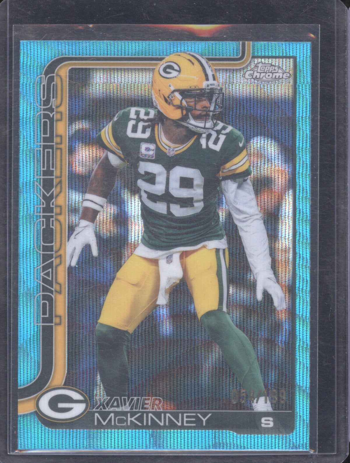 2025 Topps Chrome Xavier McKinney 113 Aqua Wave Refractor /199