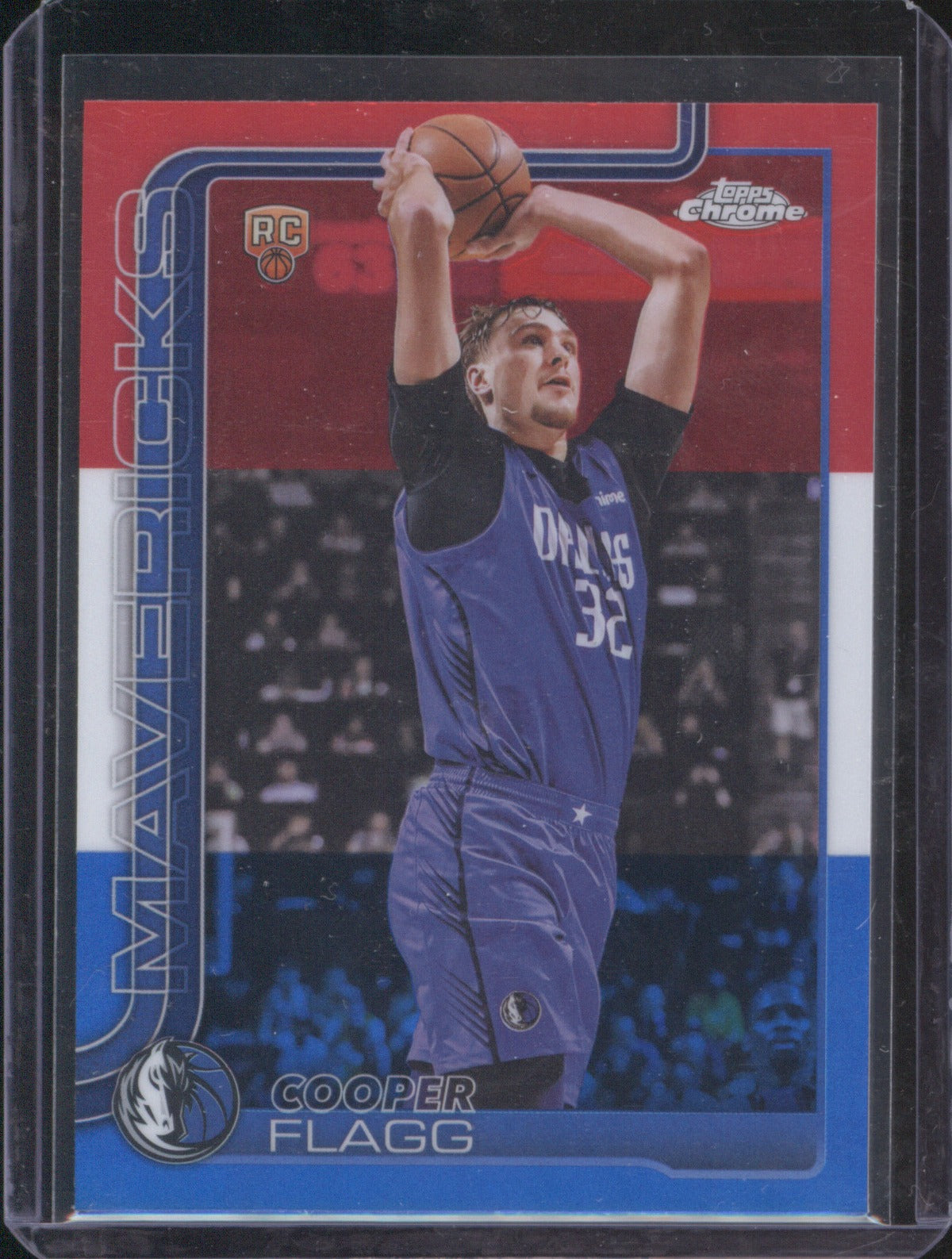 Cooper Flagg 2025-26 Topps Chrome 251 Red White Blue Refractor Rookie RC