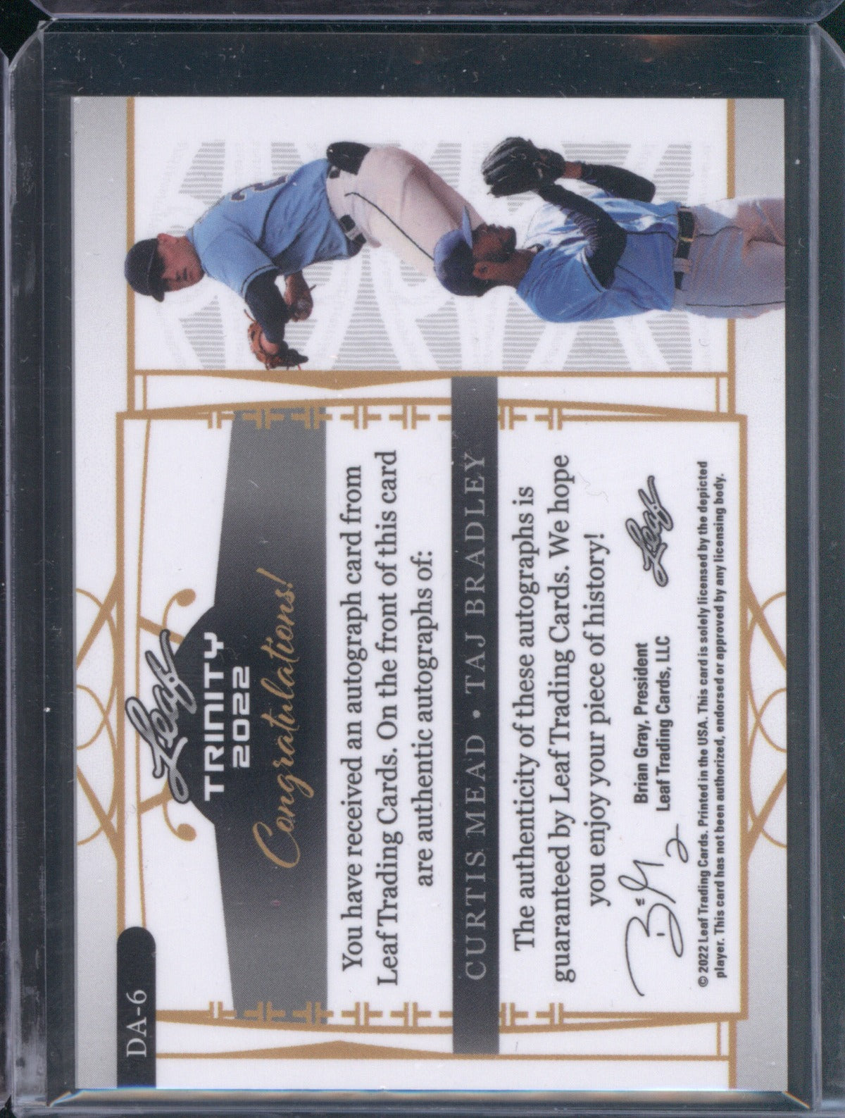 2022 Leaf Trinity DA6 Curtis Mead & Taj Bradley Dual Auto Red Foil 1/1