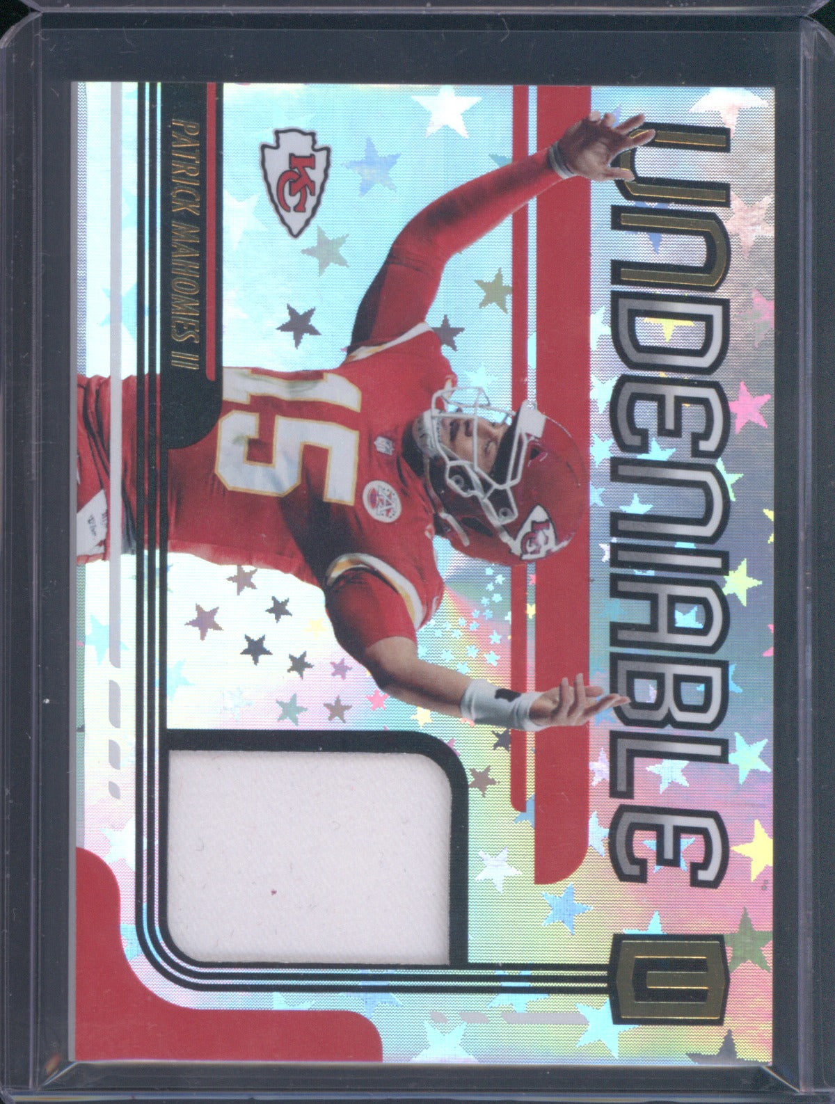 Patrick Mahomes II 2019 Panini Unparalleled UN-PM Undeniable Jersey Astral /150