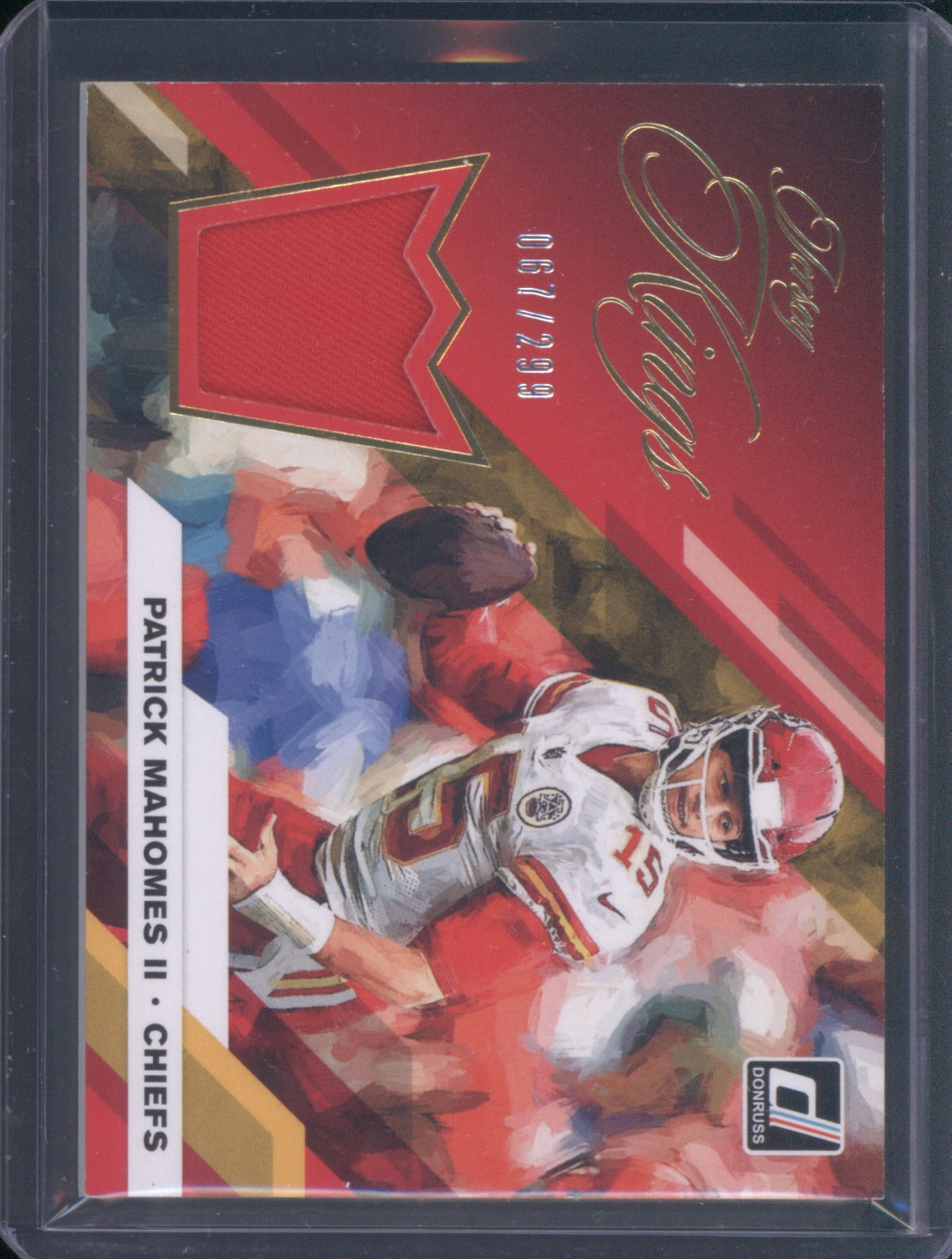 Patrick Mahomes II 2019 Donruss JK-16 Jersey Kings 172/299 Relic