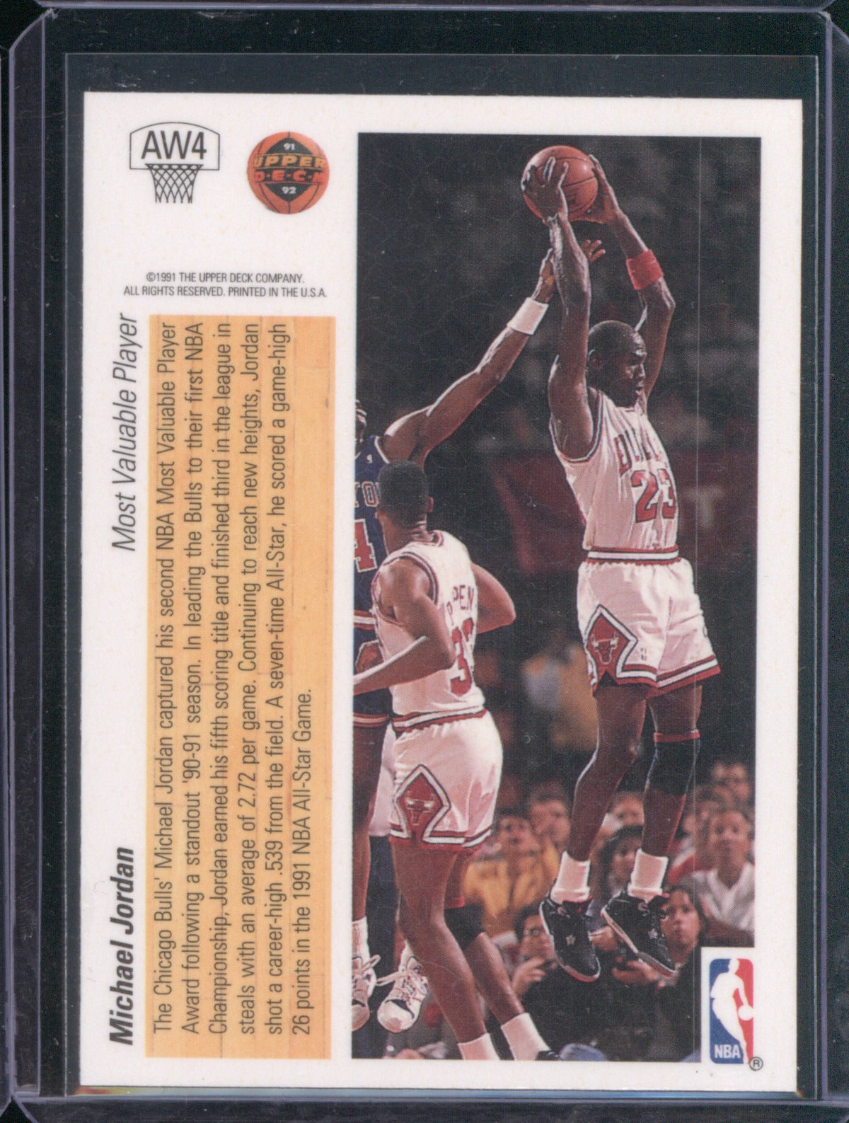 Michael Jordan 1991 Upper Deck AW4 Award Winner