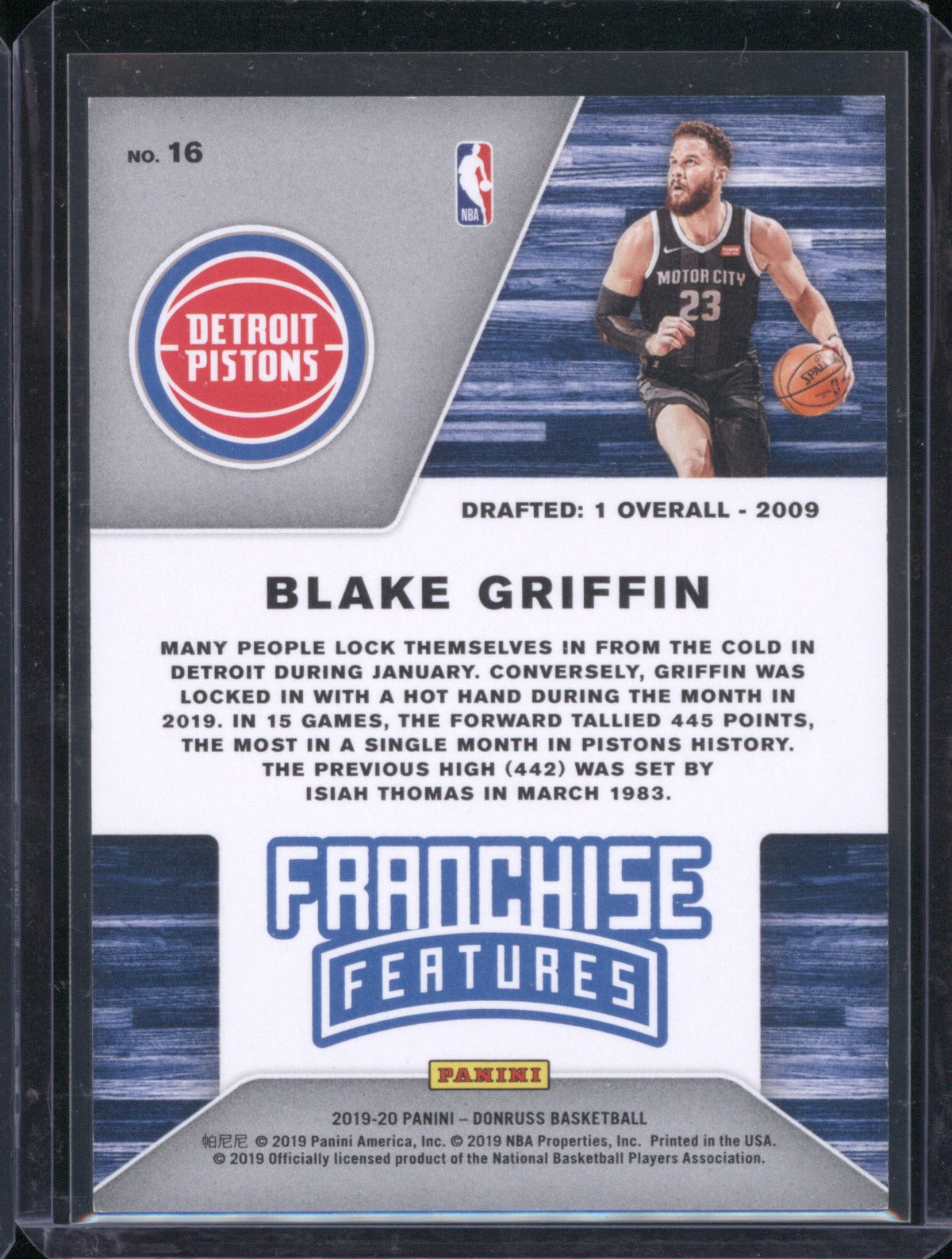 Blake Griffin 2019-20 Panini Donruss 16 Franchise Features Yellow Laser 17/25
