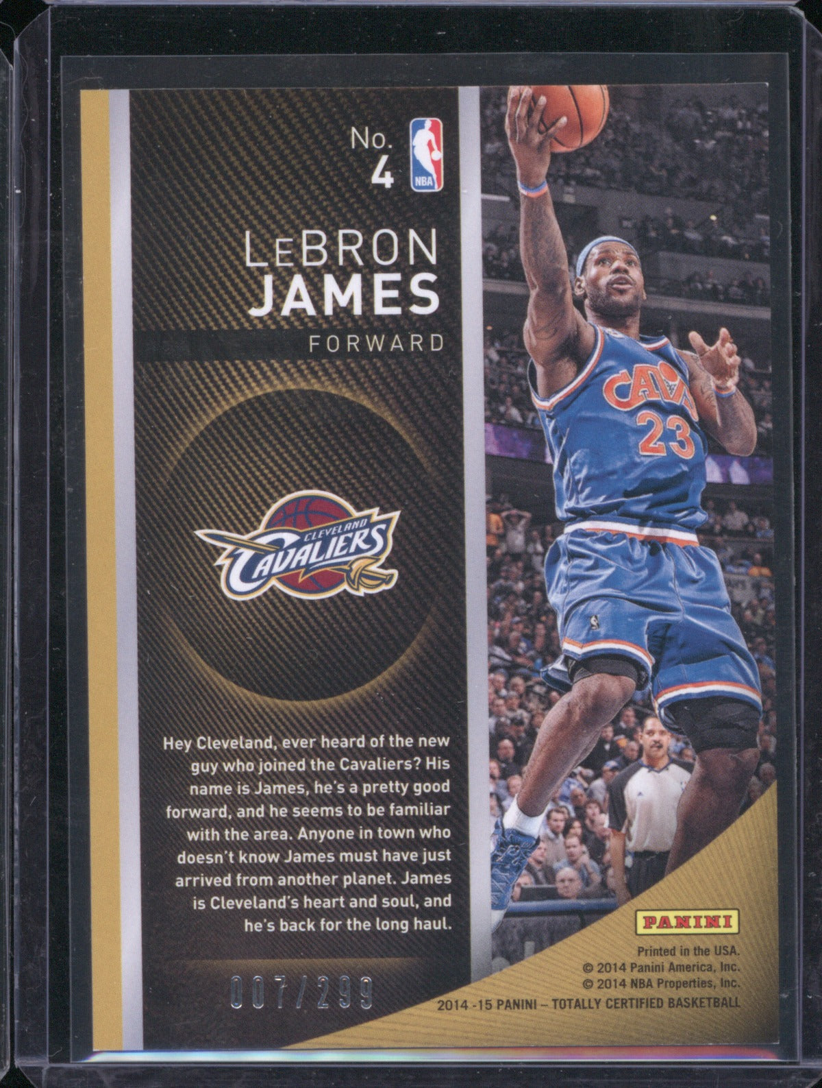 2014-15 Panini Totally Certified 4 LeBron James Certified Excellence 7/299