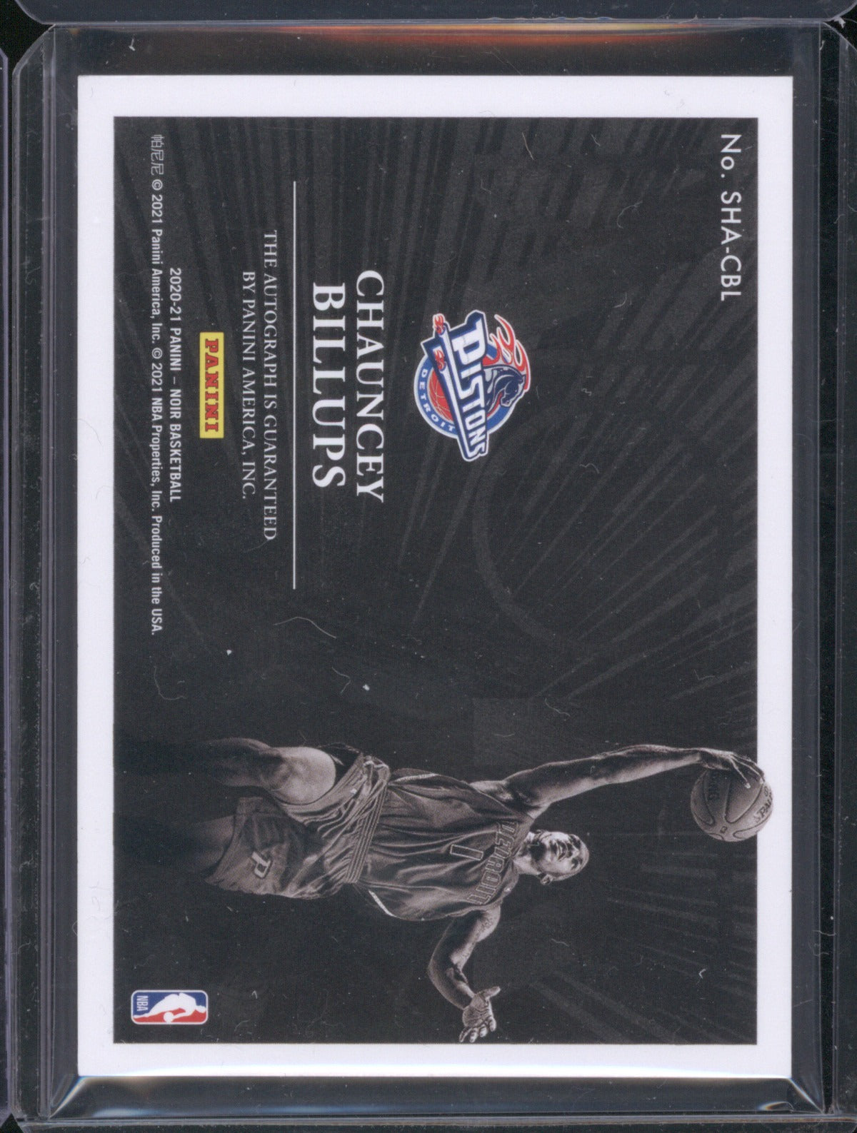 Chauncey Billups 2020-21 Panini Noir SHA-CBL Shadow Signature Auto 22/99