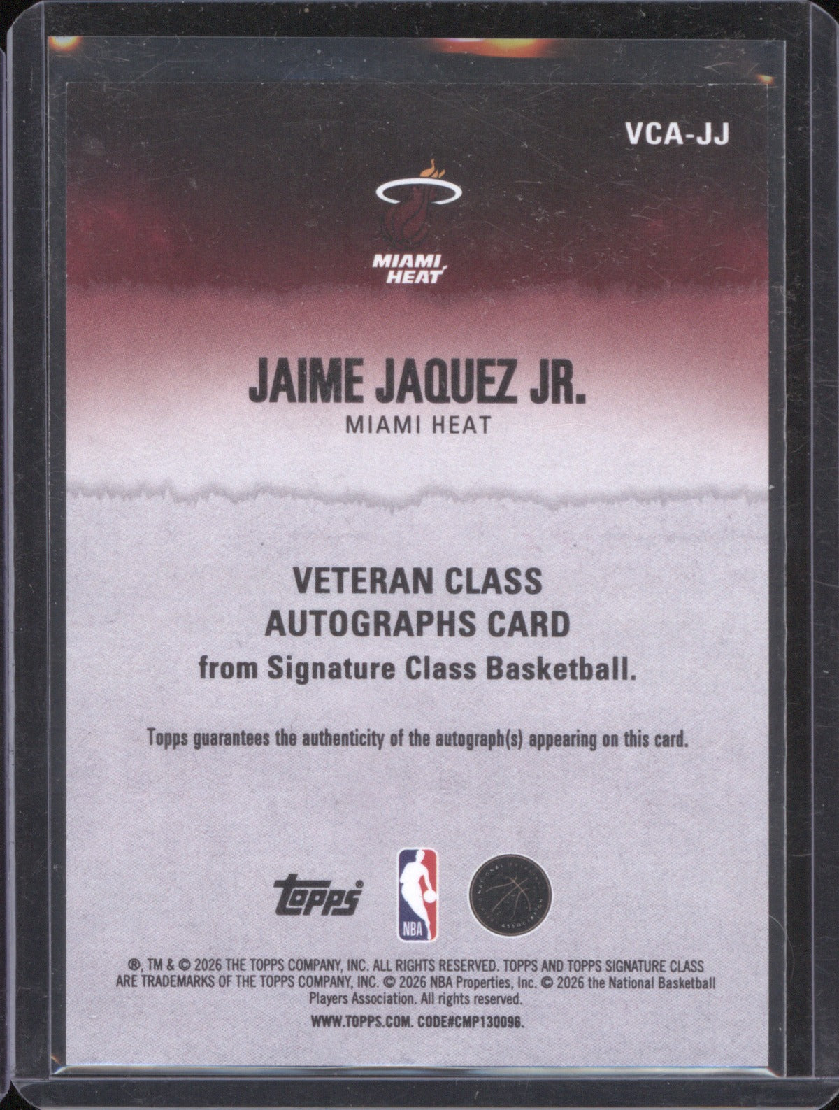 Jaime Jaquez Jr 2025-26 Topps Signature ClassVCA-JJ Veteran Class Auto