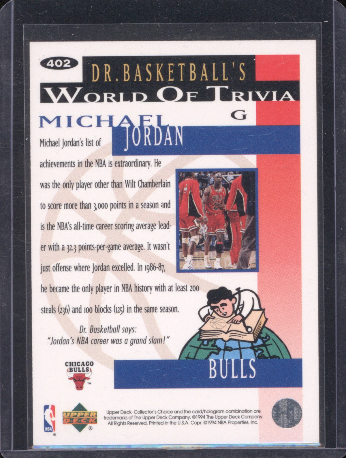 Michael Jordan 1994-95 Upper Deck Collector's Choice 402 World Gold Signature