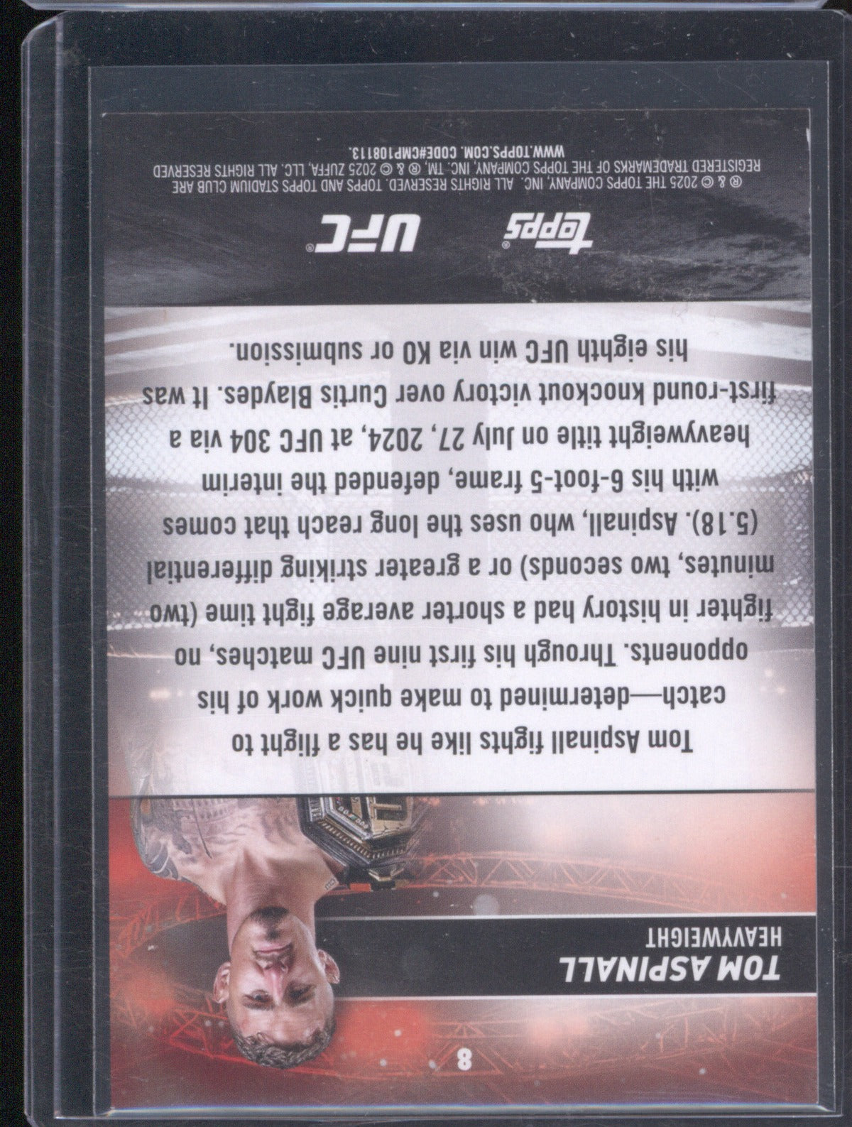Tom Aspinall 2025 Topps Stadium Club UFC 8 Blue 12/50