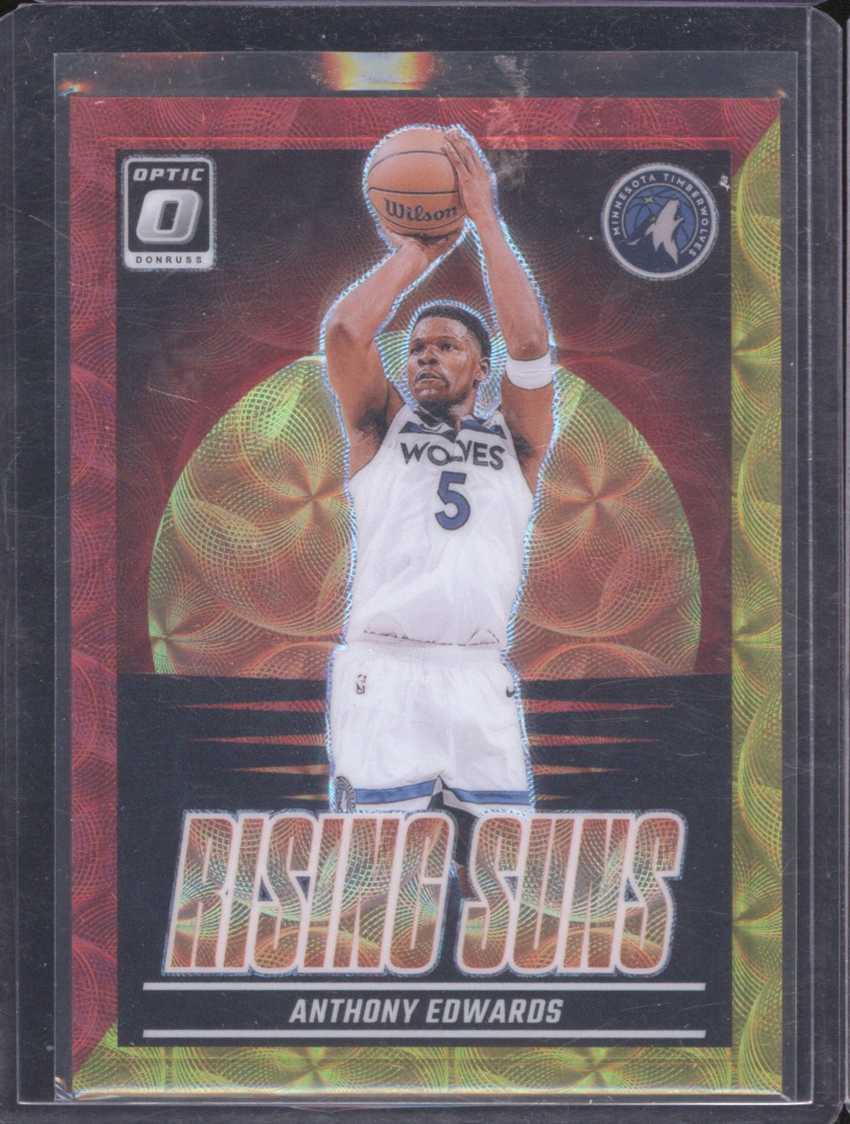 Anthony Edwards 2023 Donruss Optic #15 Rising Suns /99 Red Gold