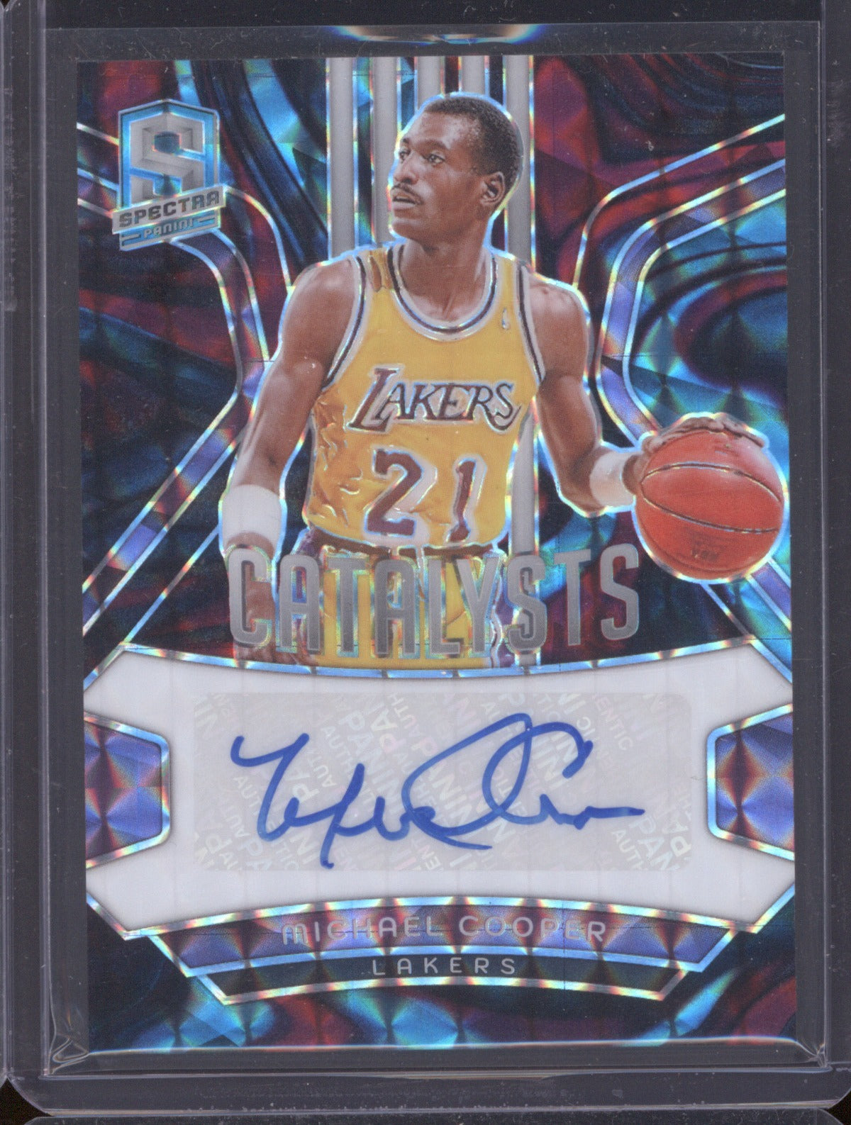 Michael Cooper Autograph 2023 Panini Spectra #CS-MCP Catalysts /75 Lakers