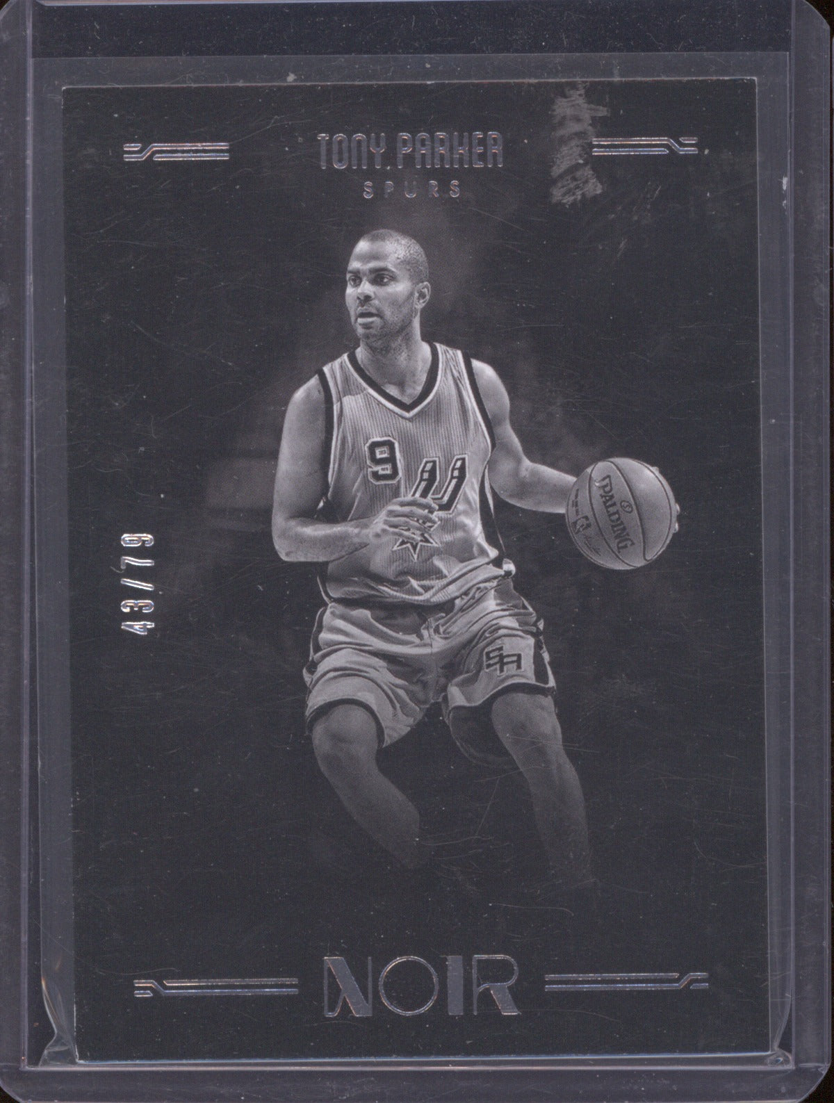 Tony Parker 2016 Panini Noir #26 Black & White /79 Spurs