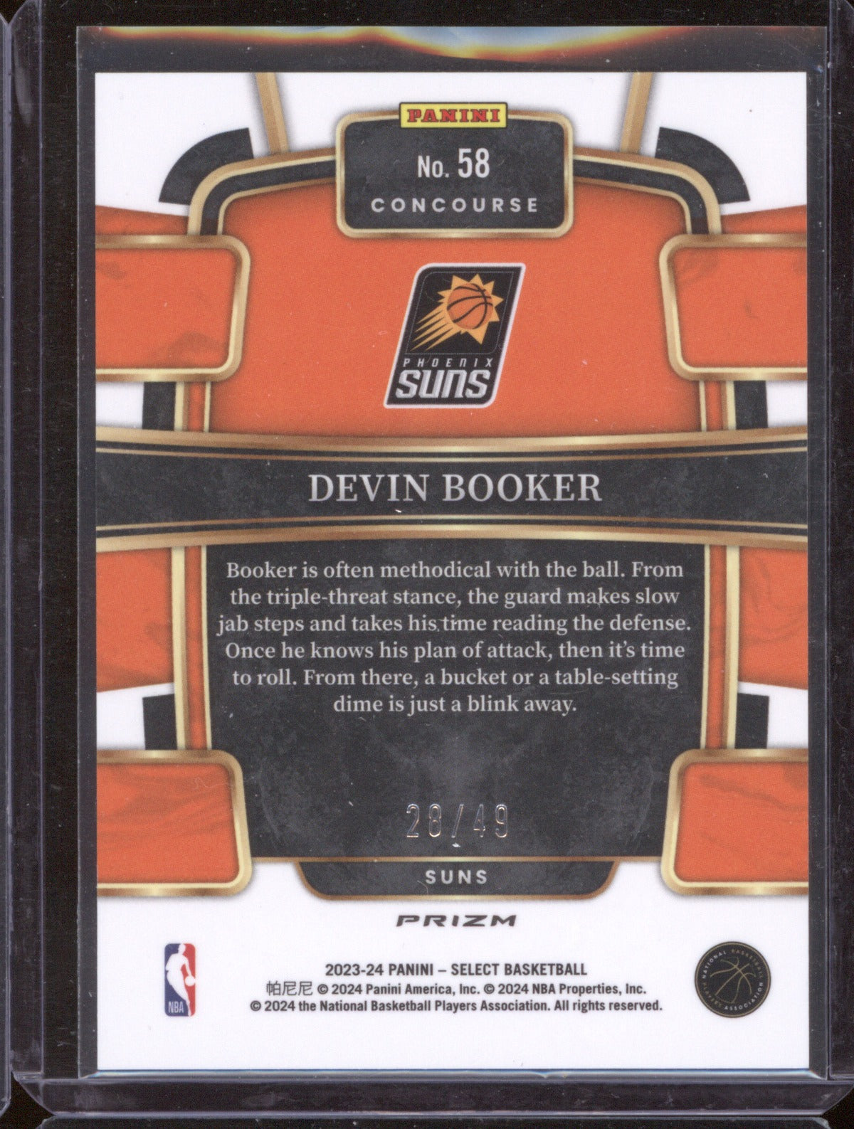2023-24 Panini Select Devin Booker #58 Bronze /49