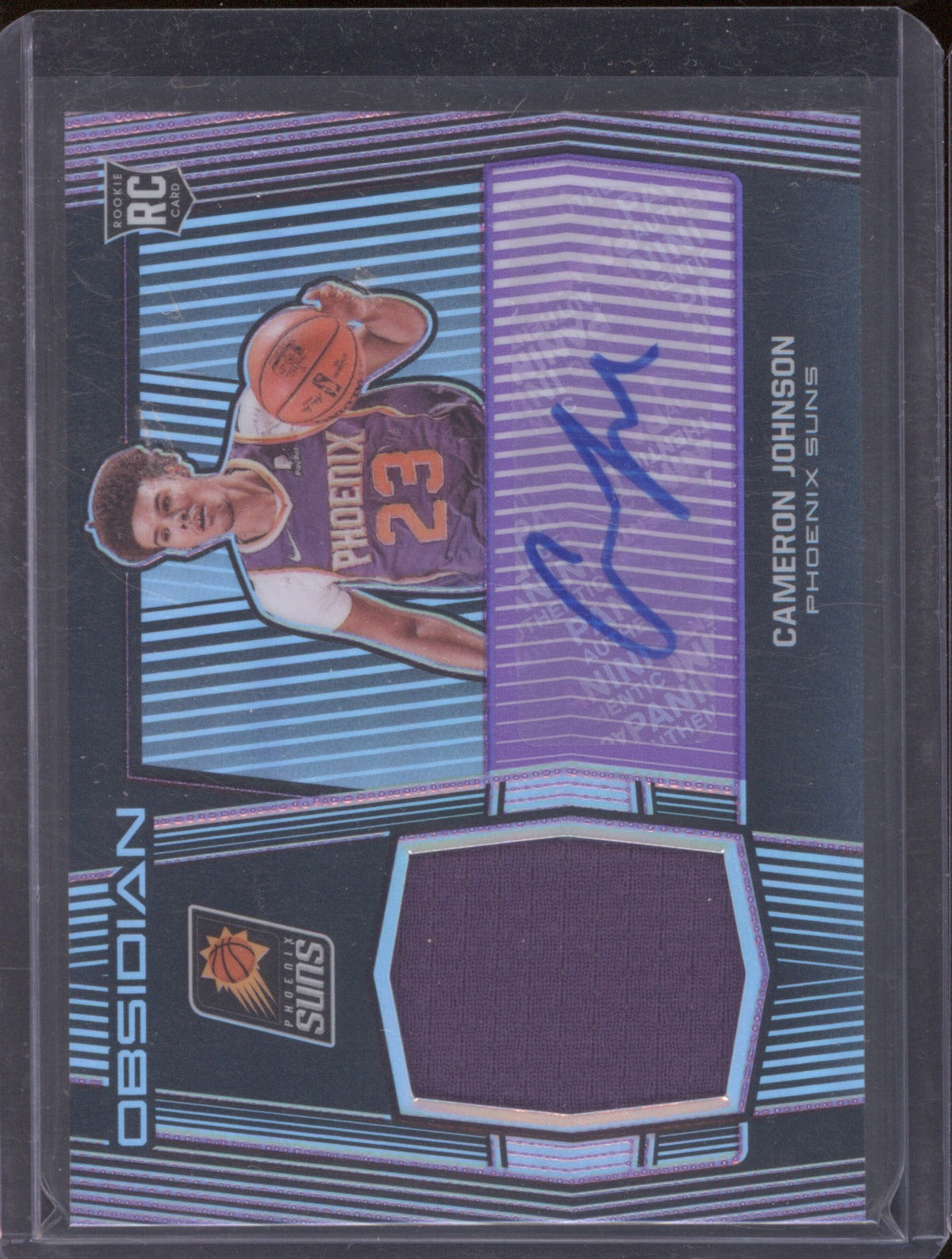 Cameron Johnson 2019 Panini Obsidian Rookie Jersey Auto #217 Purple /75