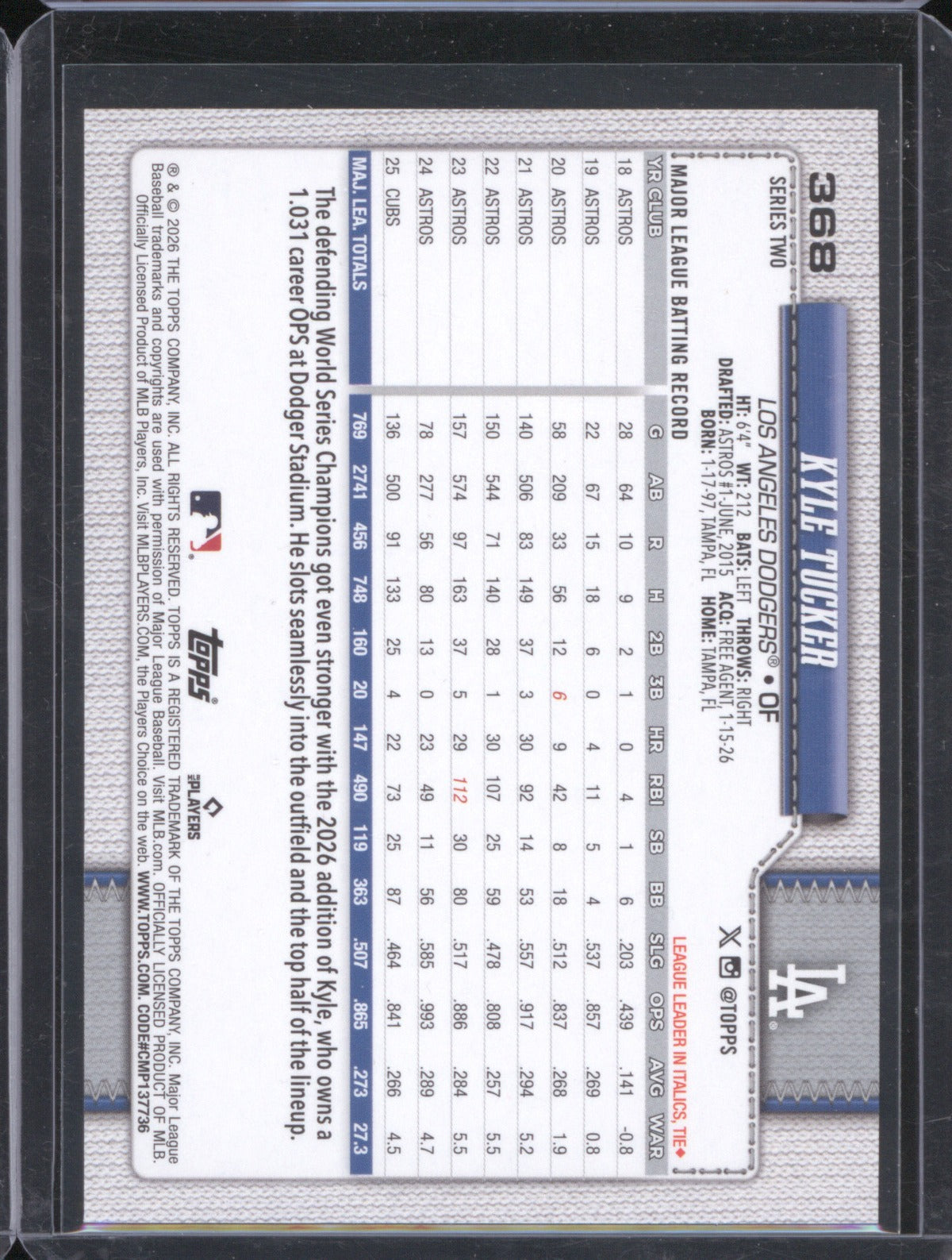 Kyle Tucker 2026 Topps Series 2 368 True Photo Variation SSP