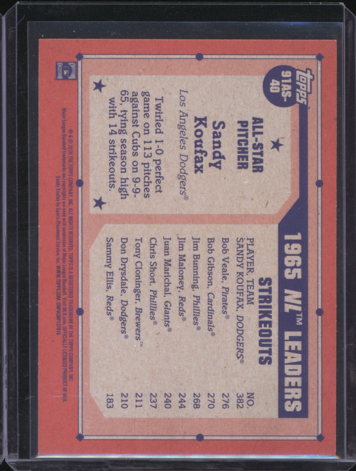 Sandy Koufax 2026 Topps Series 2 91AS-40 1991 All-Stars Green 83/99