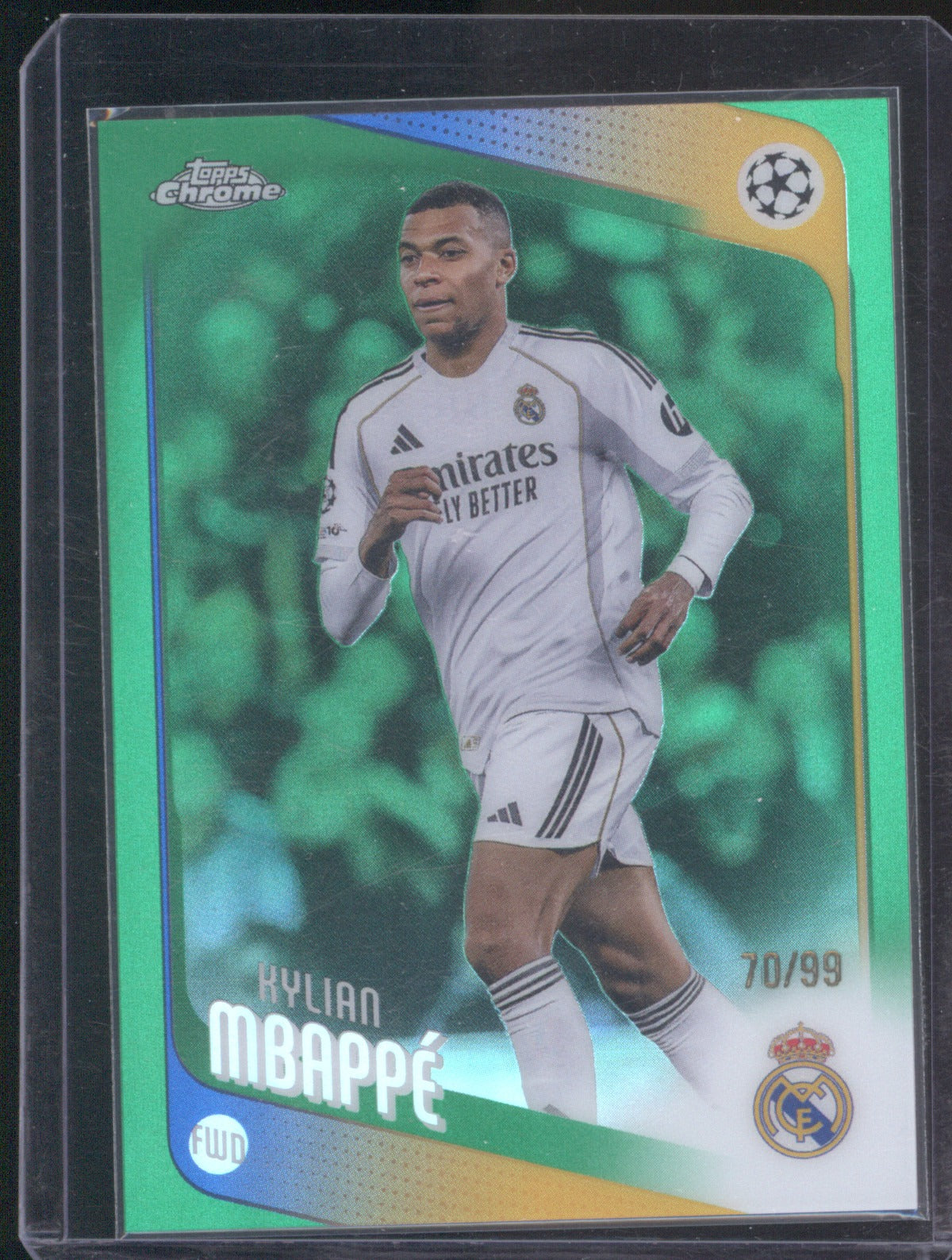 Kylian Mbappé 2025-26 Topps Chrome UEFA #112 Green Holo /99