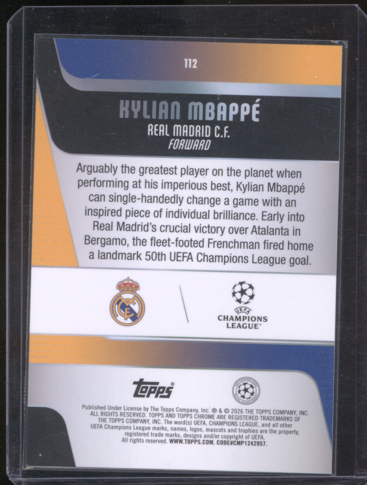 Kylian Mbappé 2025-26 Topps Chrome UEFA #112 Green Holo /99