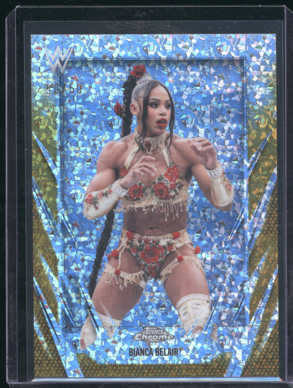 2026 Topps Chrome WWE Bianca Belair #33 Gold Mini Diamond 50/50