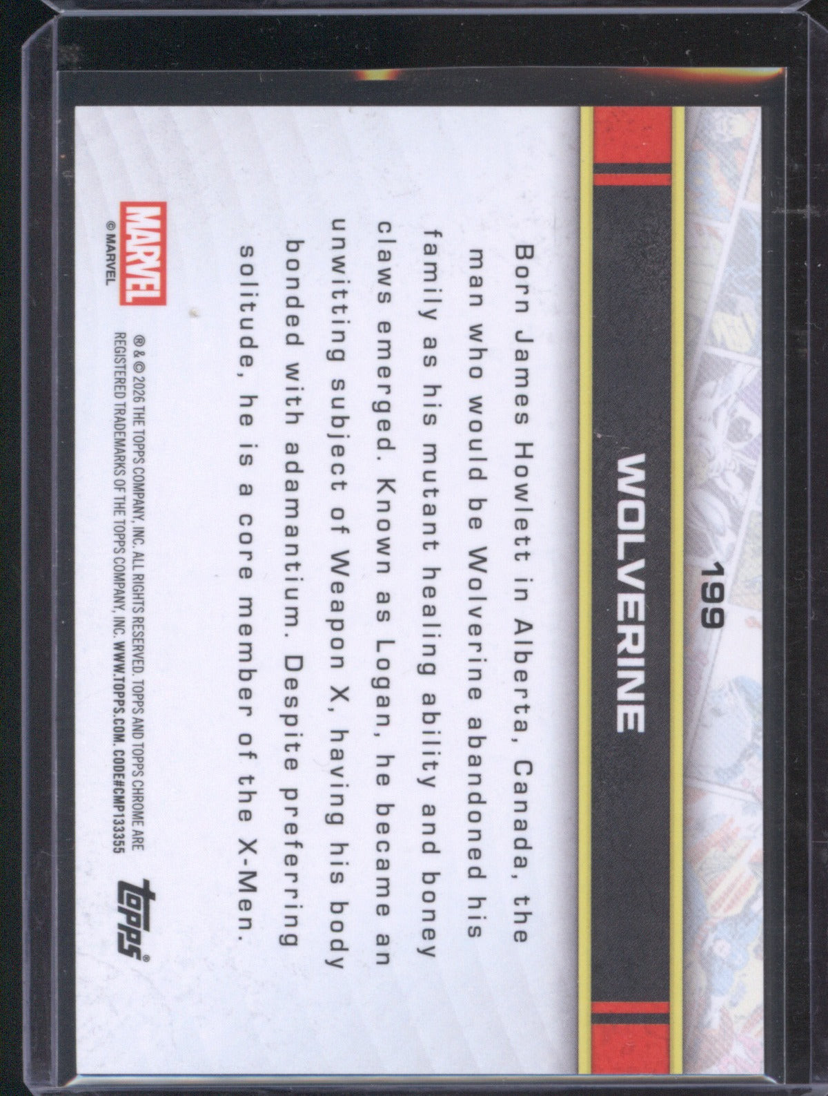 Wolverine 2026 Topps Chrome Marvel #199 Marvel Comics Silver Refractor