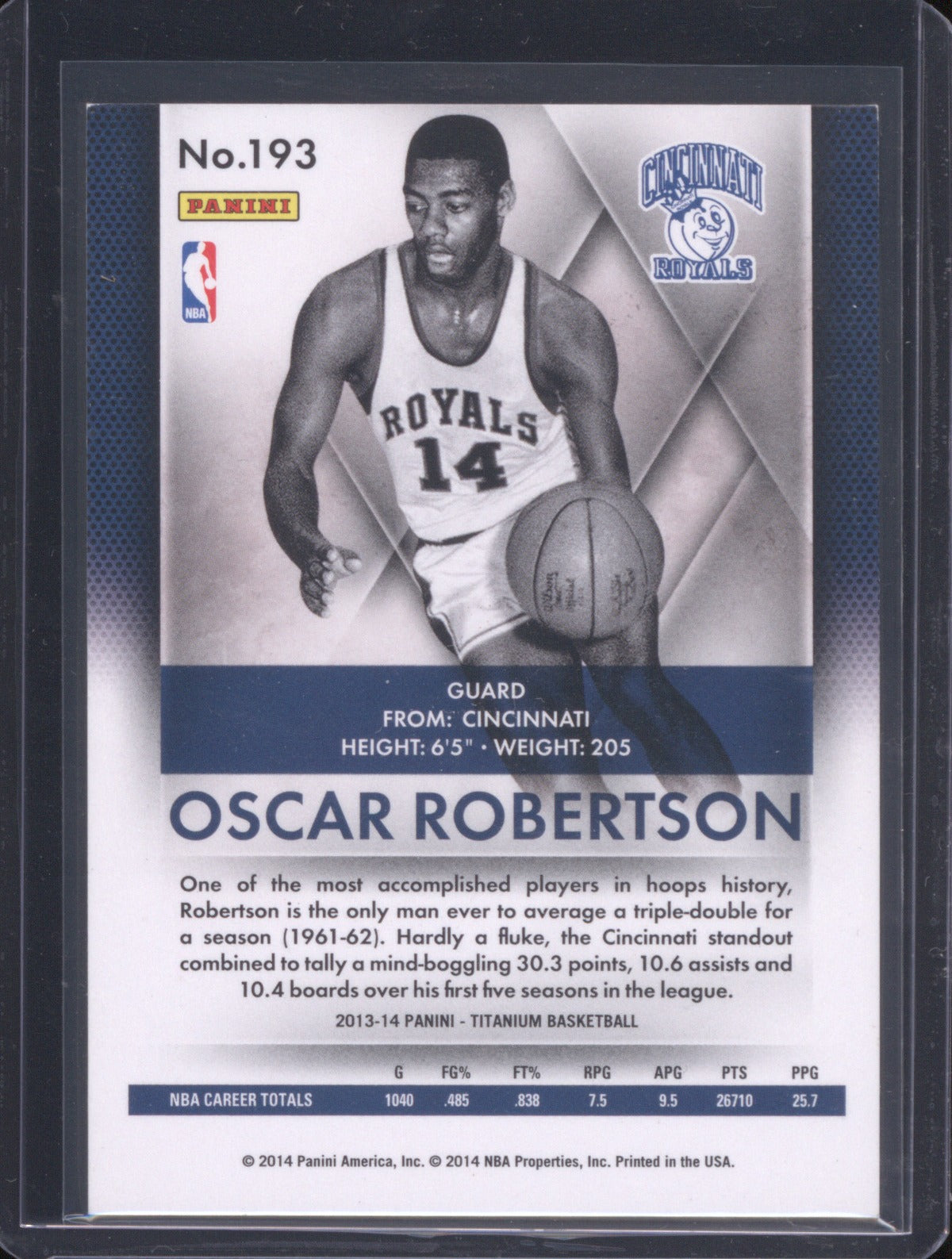 Oscar Robertson 2014 Panini Titanium #193 /14