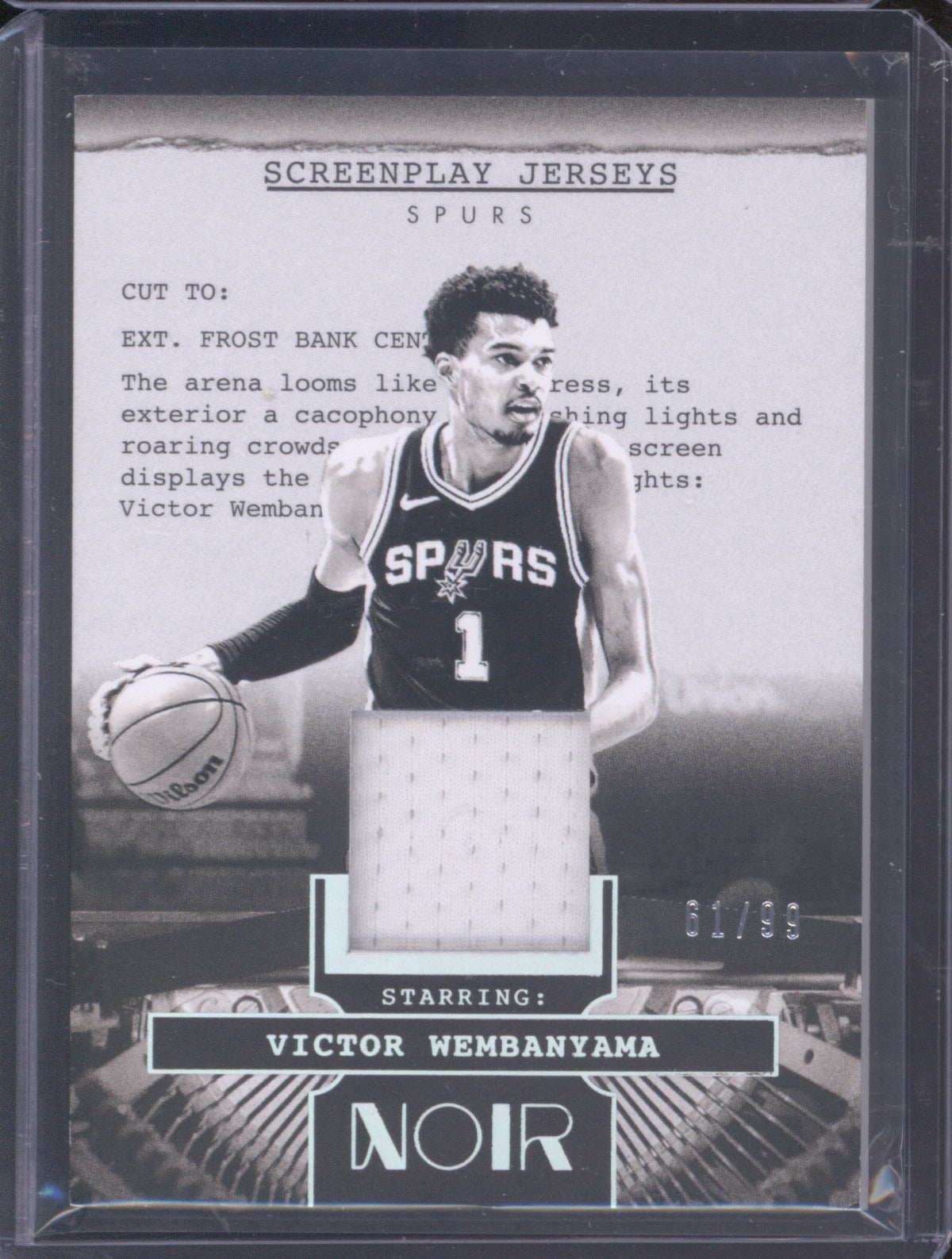 Victor Wembanyama 2024-25 Panini Noir #SJ-WEM Screenplay Jerseys /99