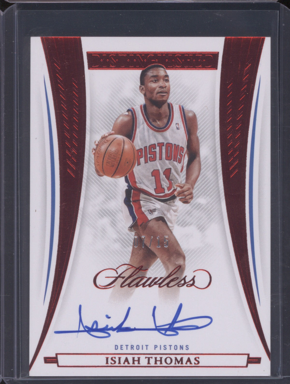 Isiah Thomas 2021-22 Panini Flawless #DA-ITM Distinguished Ruby Auto /15