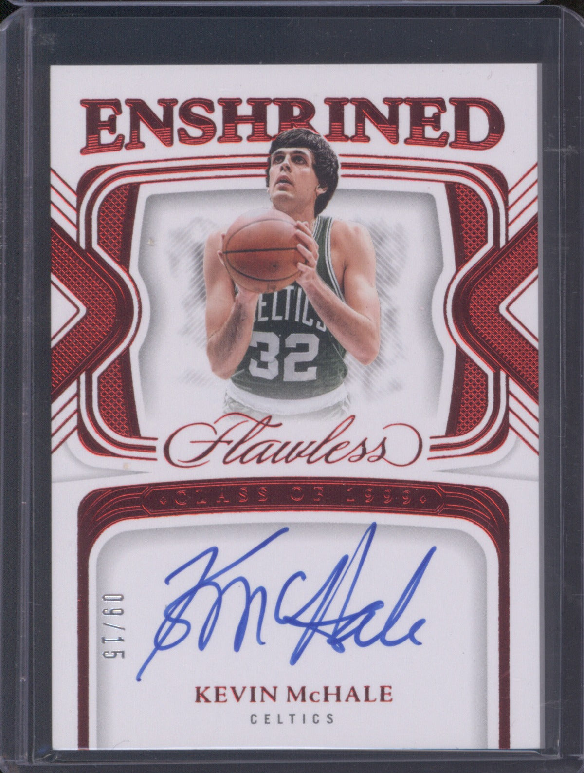 Kevin McHale 2023-24 Panini Flawless #ES-KMC Enshrined Flawless Ruby Auto /15