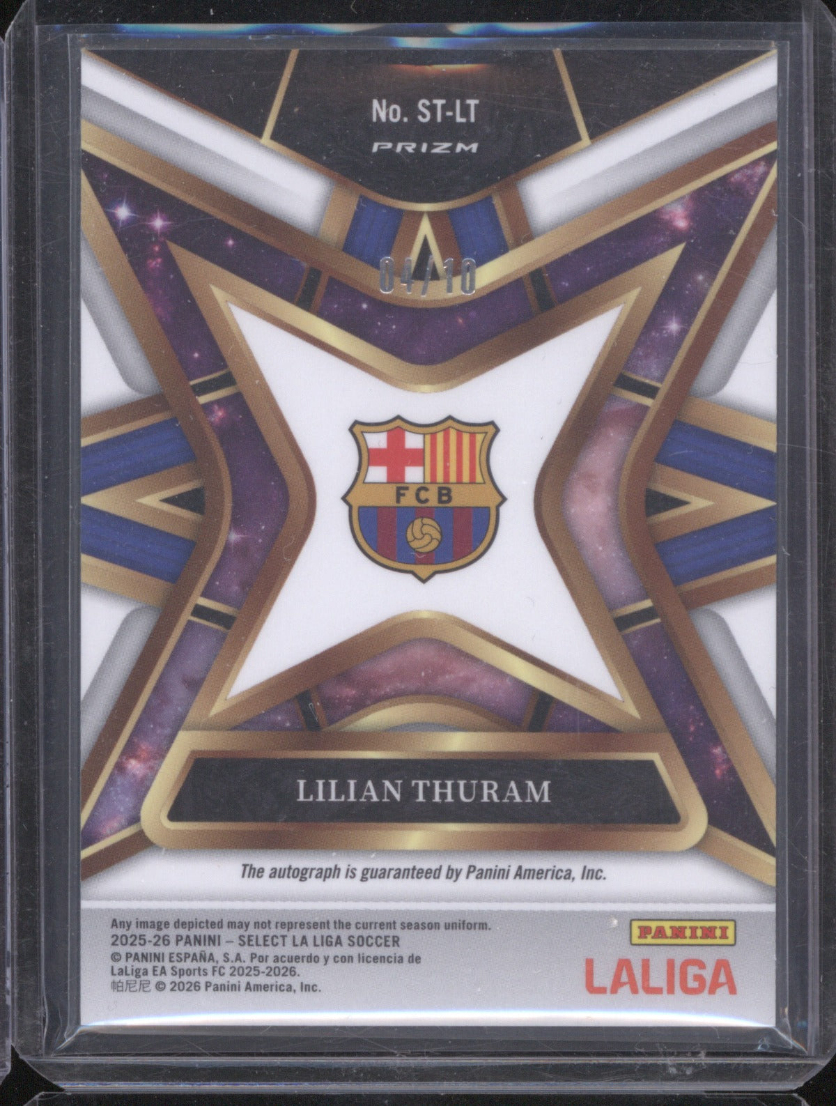 2025 Panini Select La Liga Lilian Thuram Stars Auto Tie-Dye 4/10